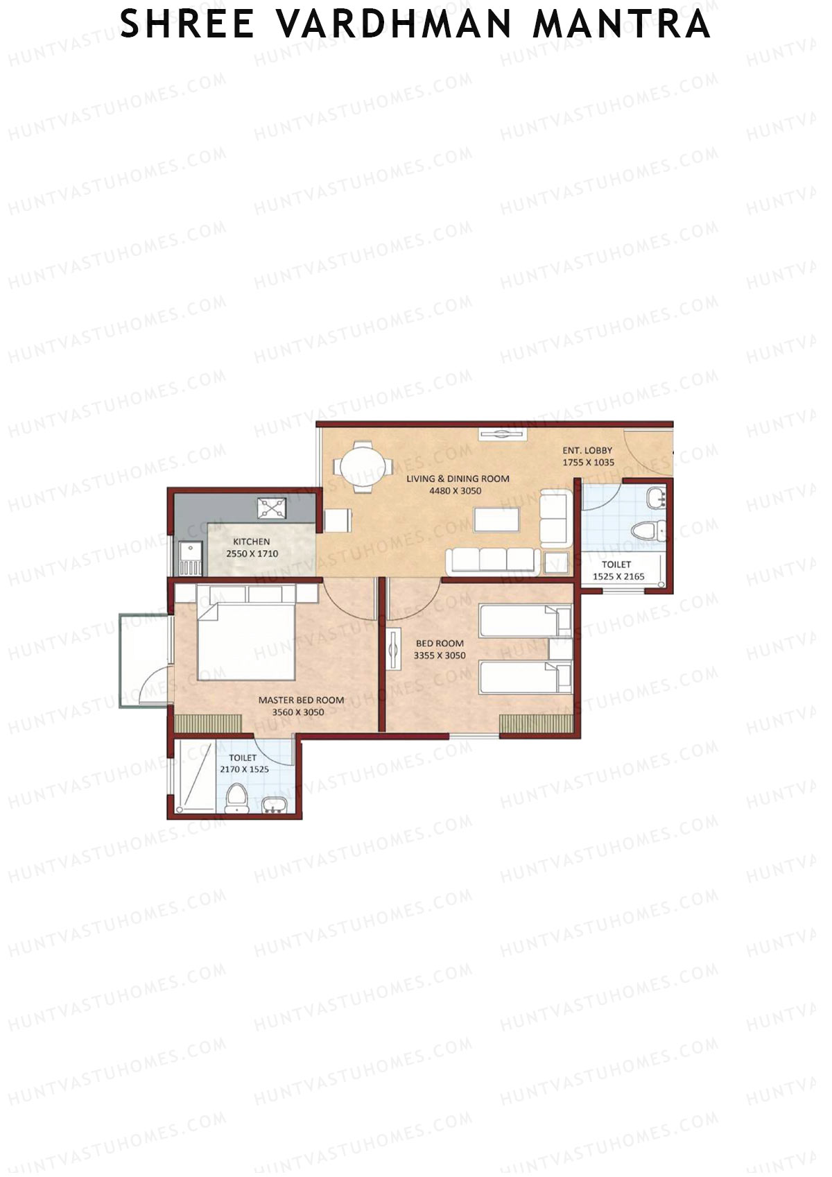 Shree Vardhman Mantra Block J Unit 6 (Type A1) Floor Plan