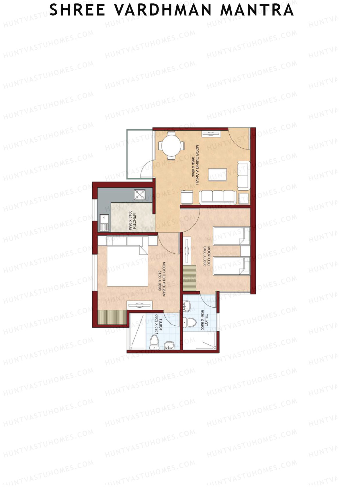 Shree Vardhman Mantra Block K Unit 2 (Type D) Floor Plan
