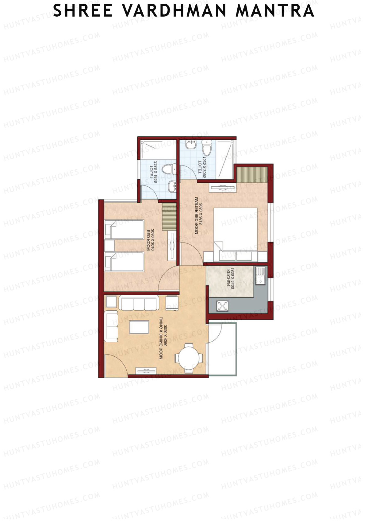 Shree Vardhman Mantra Block L Unit 4 (Type D) Floor Plan