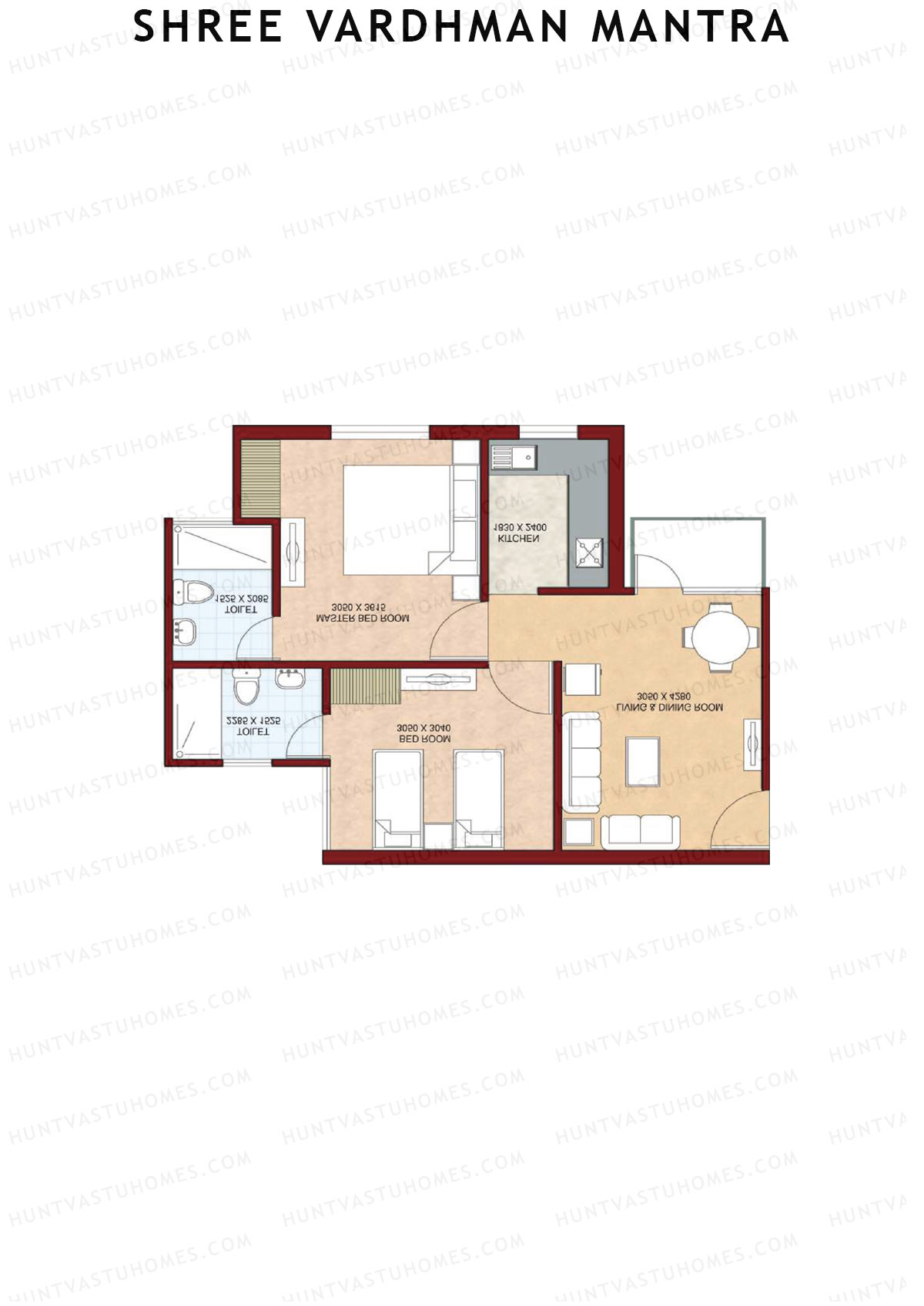 Shree Vardhman Mantra Block N Unit 5 (Type D) Floor Plan