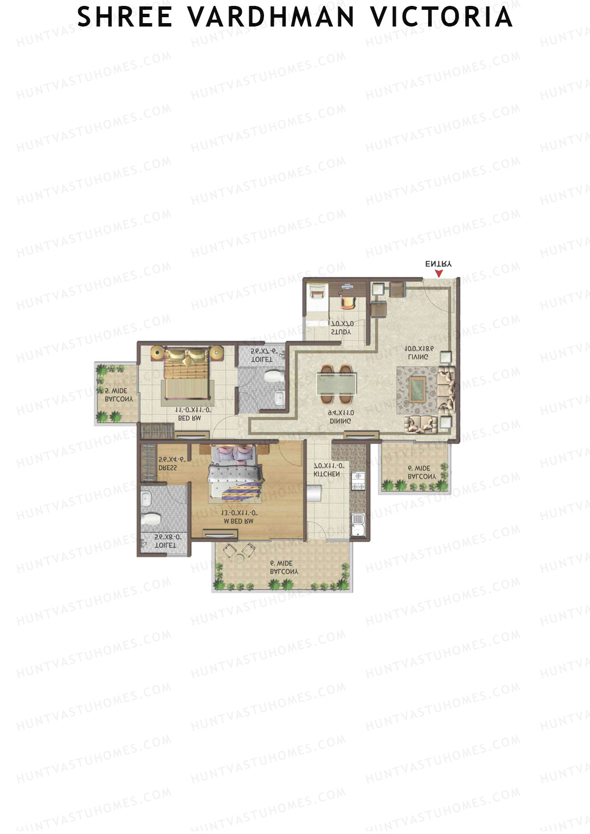 Shree Vardhman Victoria Tower C Unit 1 Floor Plan