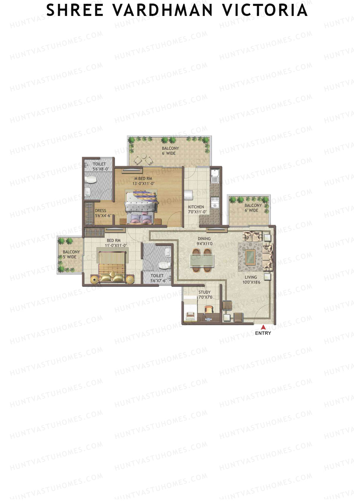 Shree Vardhman Victoria Tower C Unit 2 Floor Plan