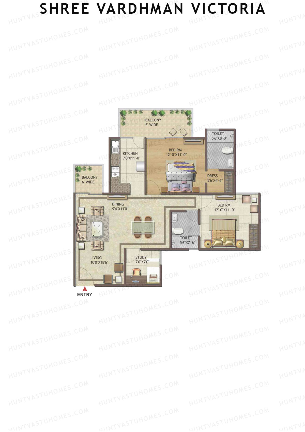 Shree Vardhman Victoria Tower C Unit 3 Floor Plan