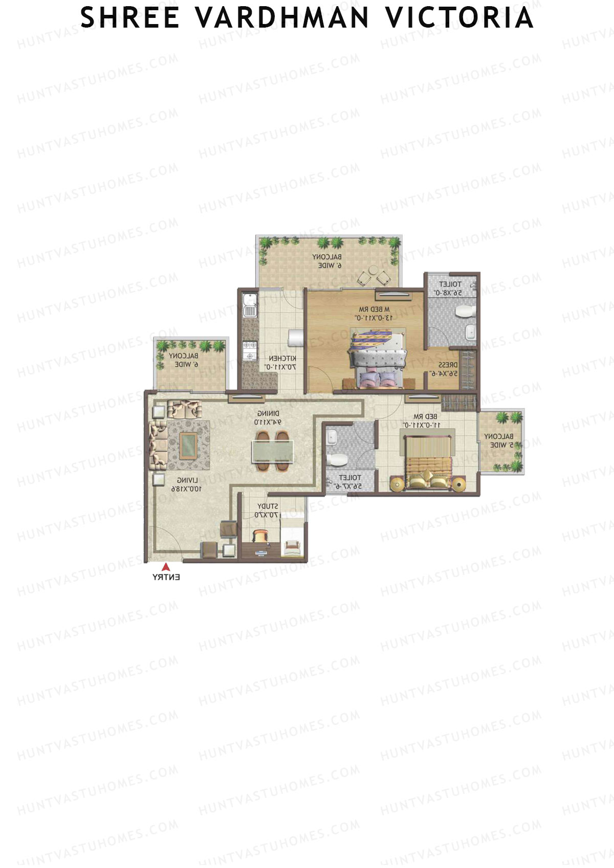 Shree Vardhman Victoria Tower C Unit 4 Floor Plan