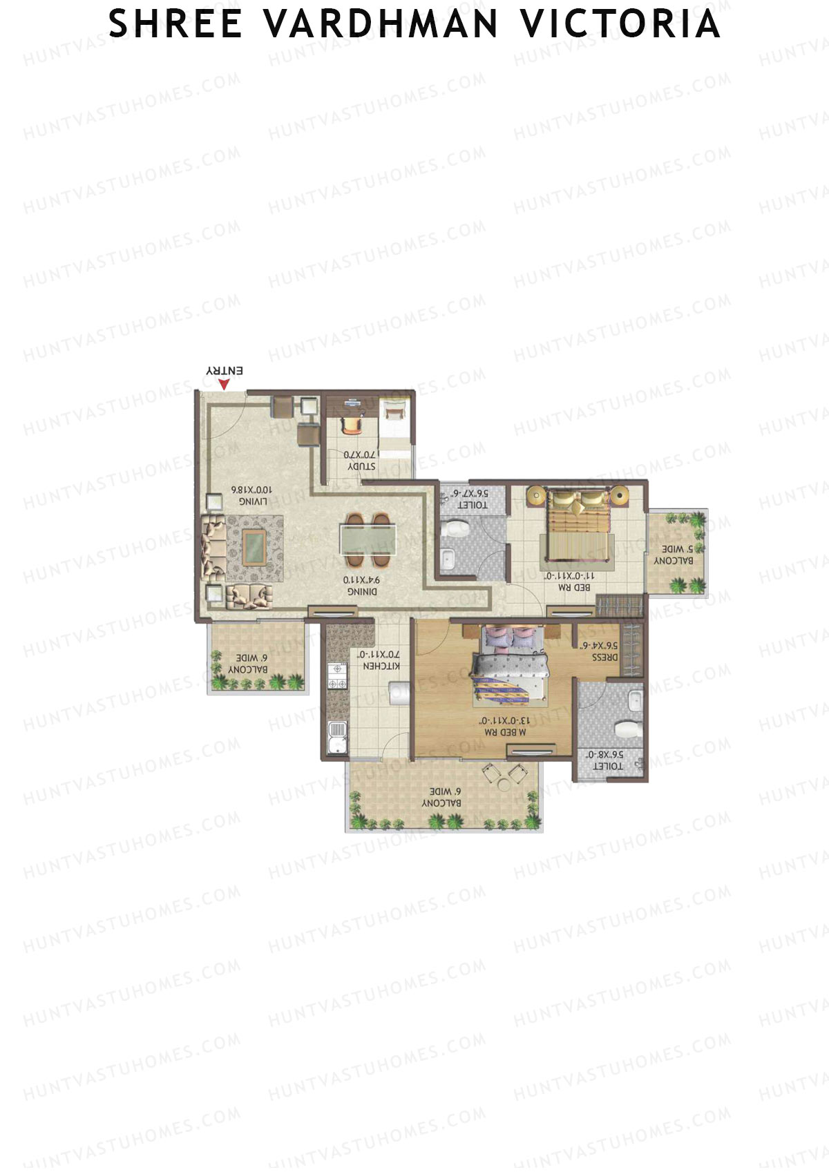 Shree Vardhman Victoria Tower C Unit 5 Floor Plan