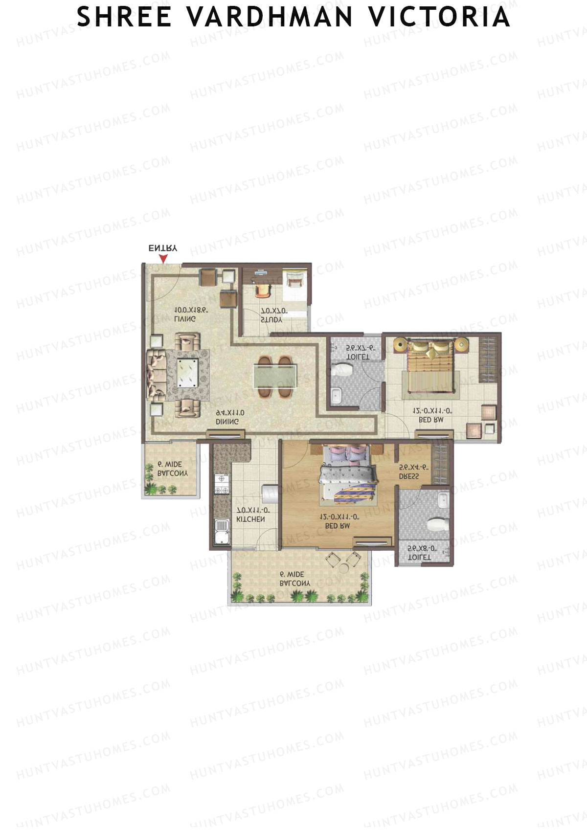 Shree Vardhman Victoria Tower C Unit 6 Floor Plan