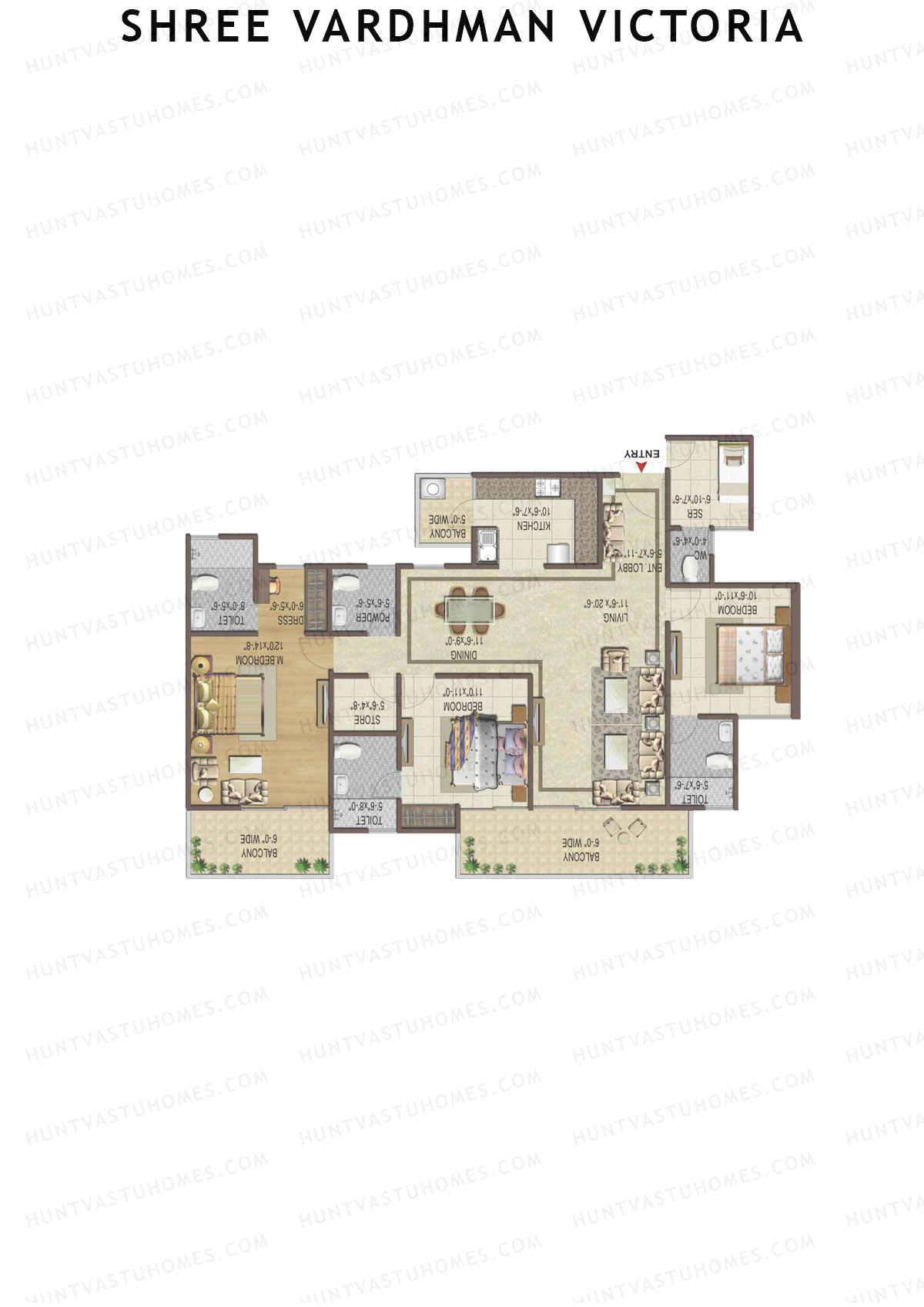 Shree Vardhman Victoria Tower F Unit 1 Floor Plan