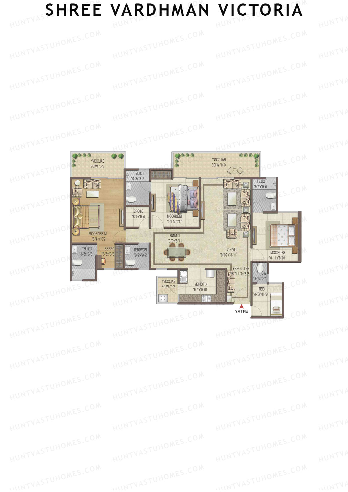 Shree Vardhman Victoria Tower F Unit 2 Floor Plan
