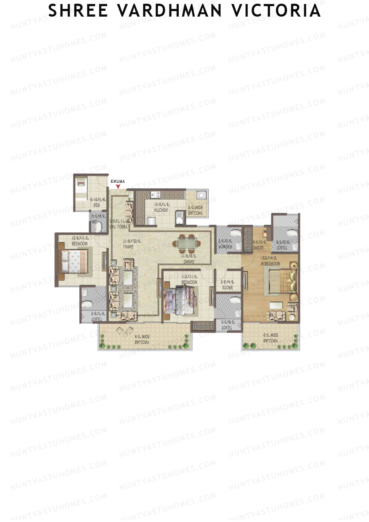 Shree Vardhman Victoria Tower F Unit 4 Floor Plan