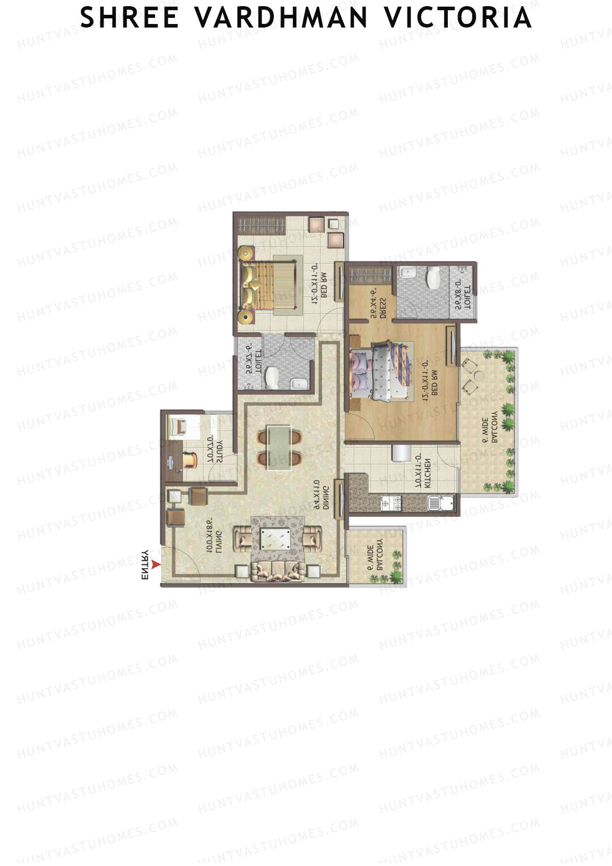 Shree Vardhman Victoria Tower H Unit 6 Floor Plan