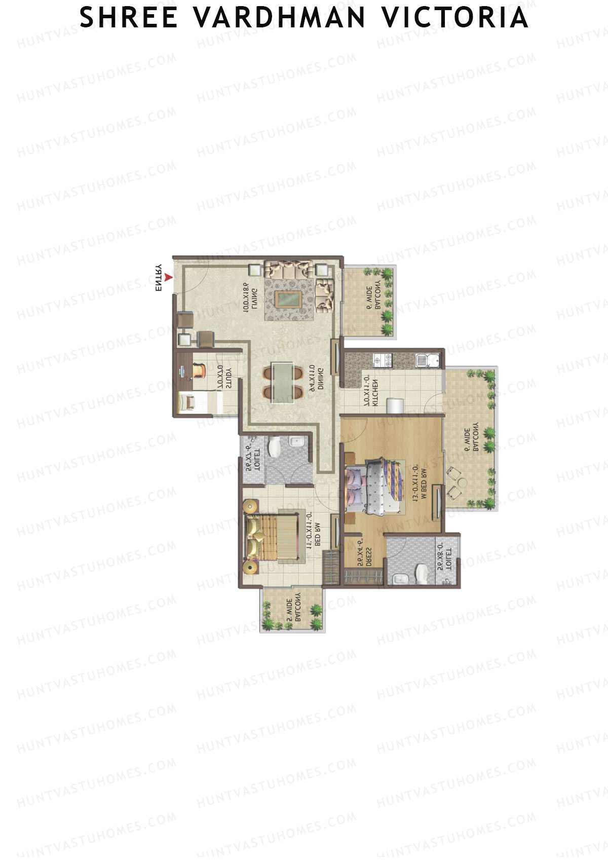 Shree Vardhman Victoria Tower I Unit 1 Floor Plan