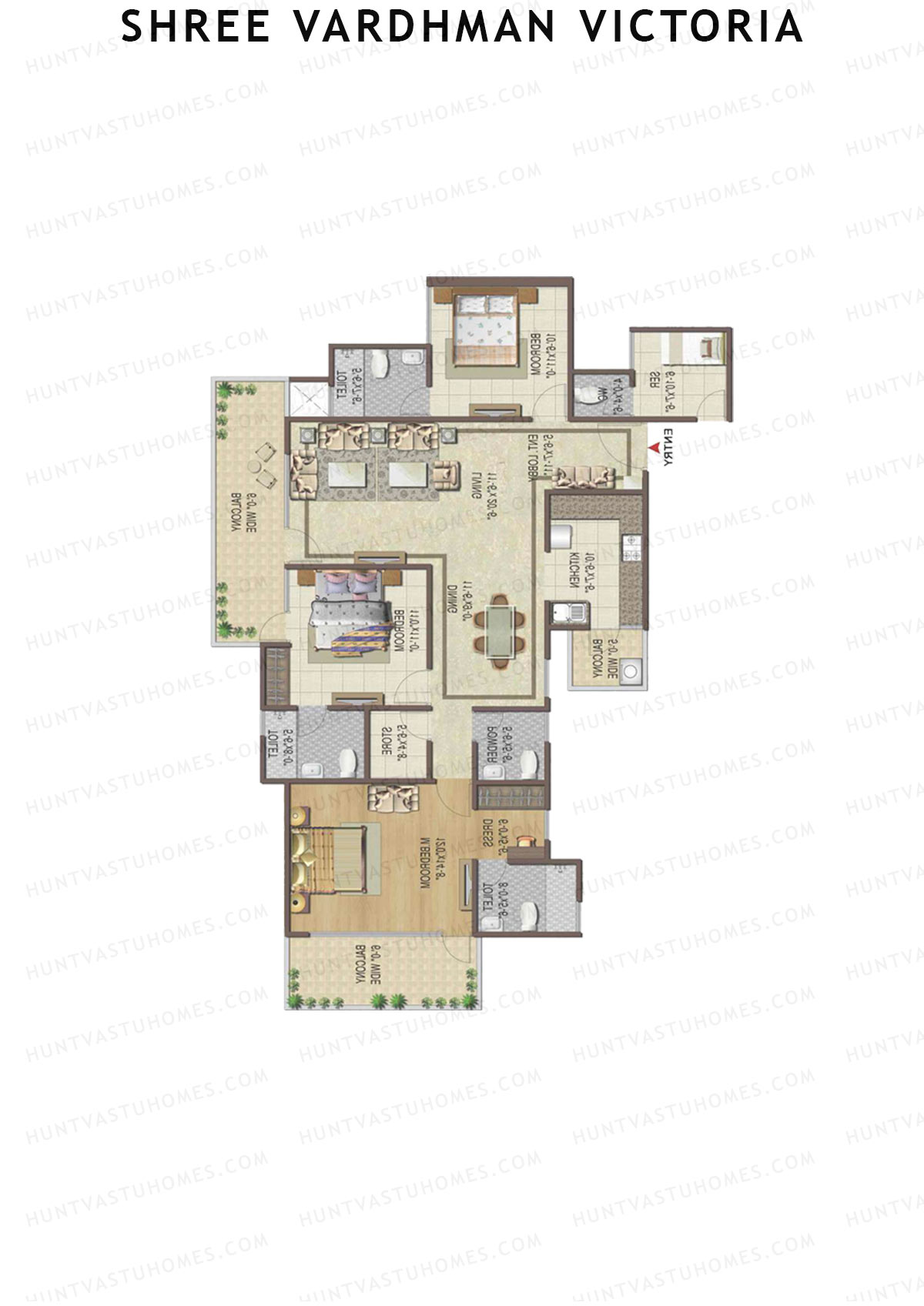 Shree Vardhman Victoria Tower I Unit 2 Floor Plan