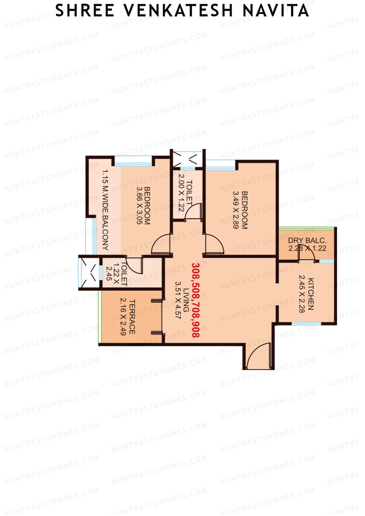Shree Venkatesh Navita Wing A Unit 8 Floor Plan