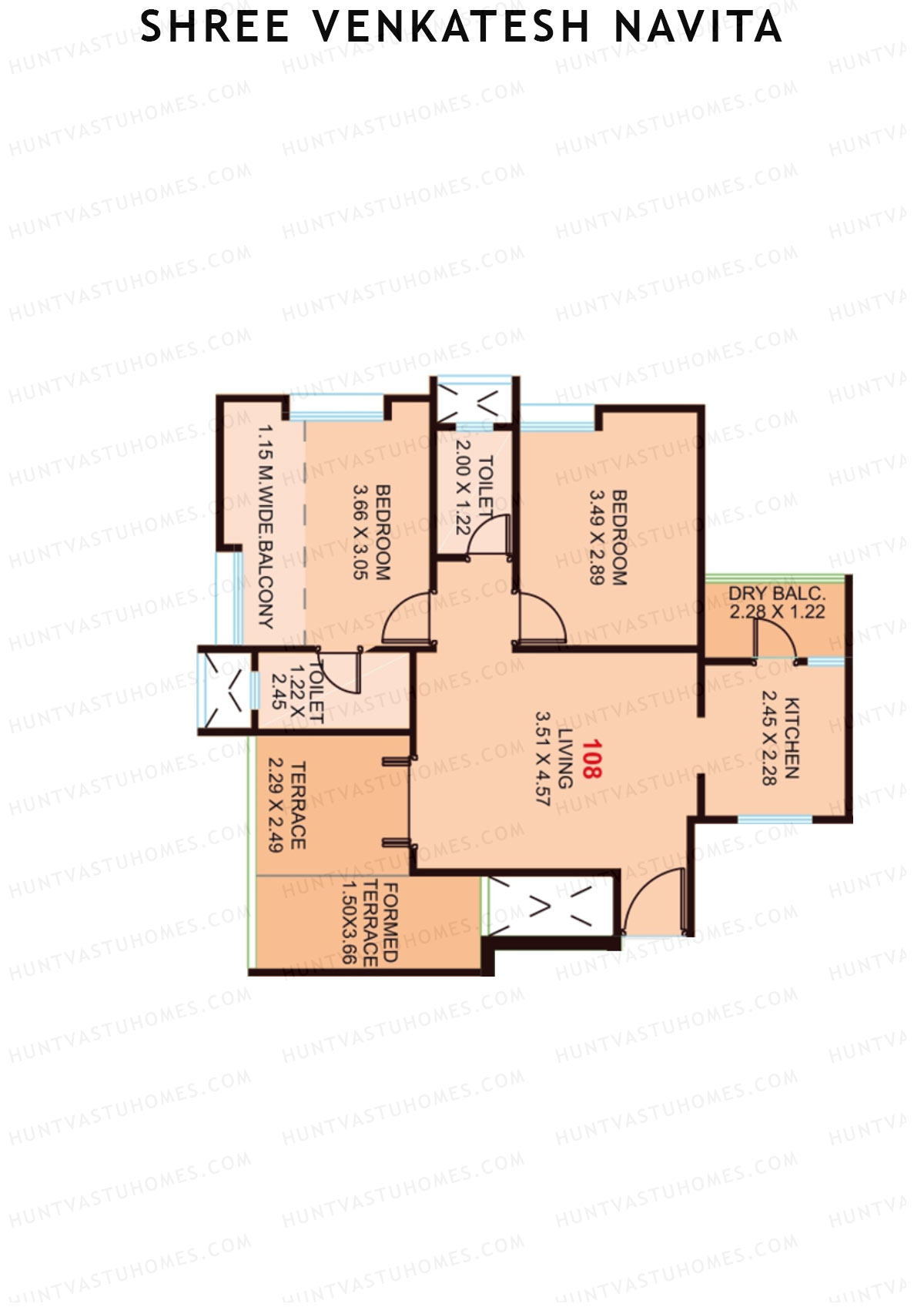 Shree Venkatesh Navita Wing A Unit 8 Floor Plan