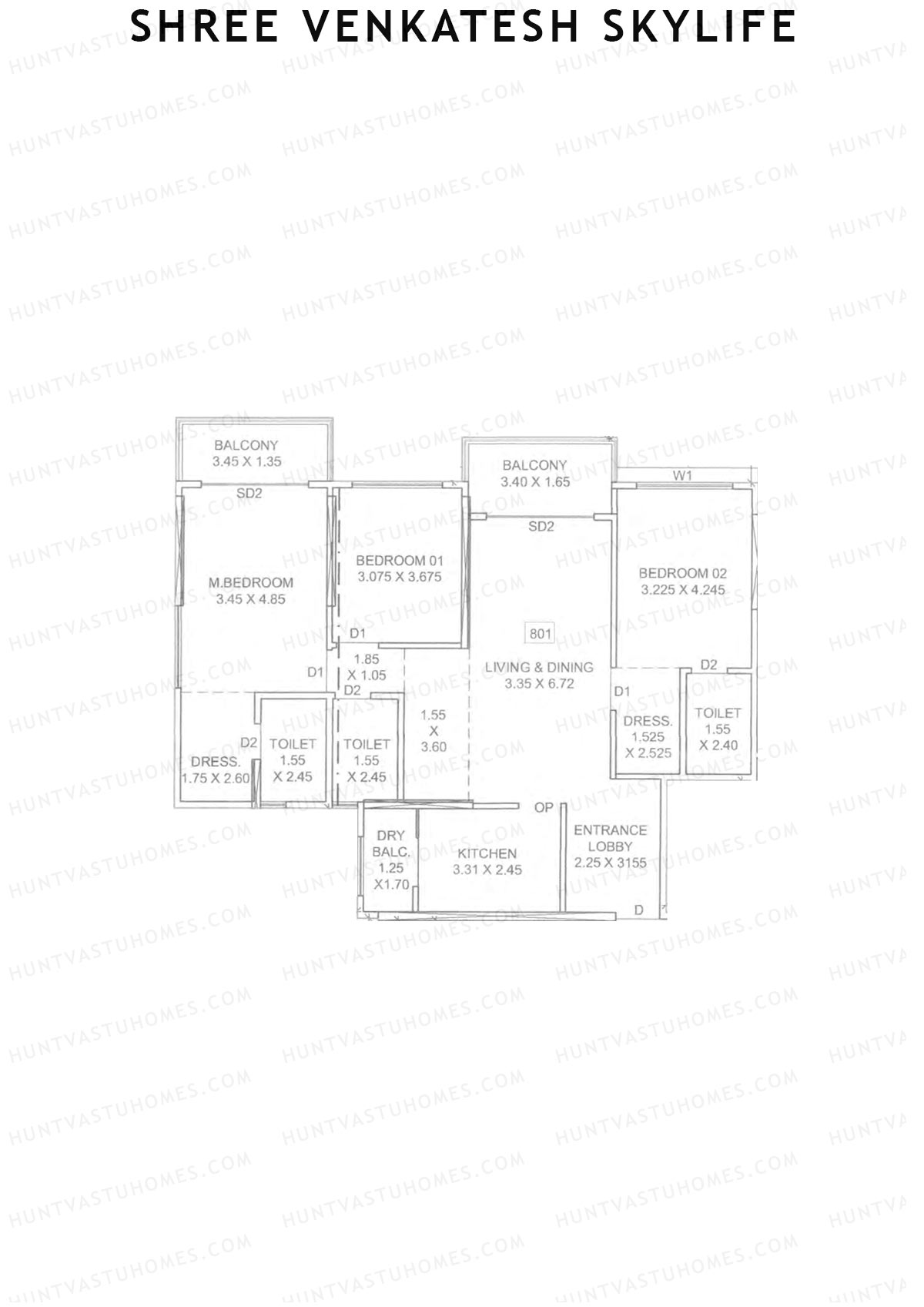 Shree Venkatesh Skylife Block A Unit 1  Floor Plan
