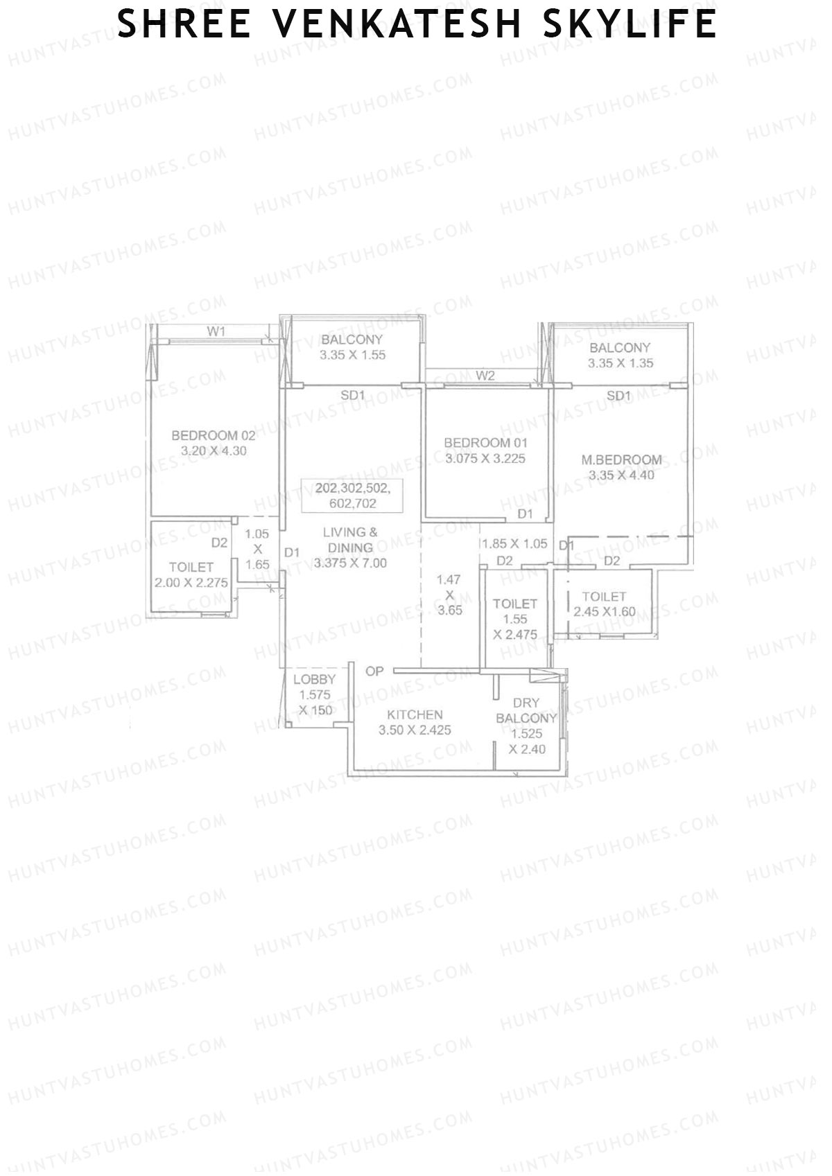 Shree Venkatesh Skylife Block A Unit 2  Floor Plan