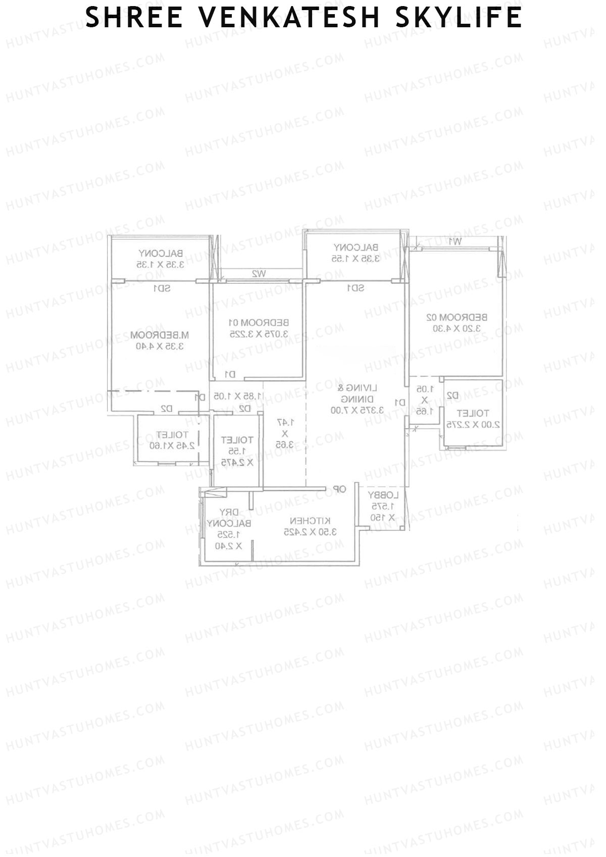 Shree Venkatesh Skylife Block A Unit 3  Floor Plan