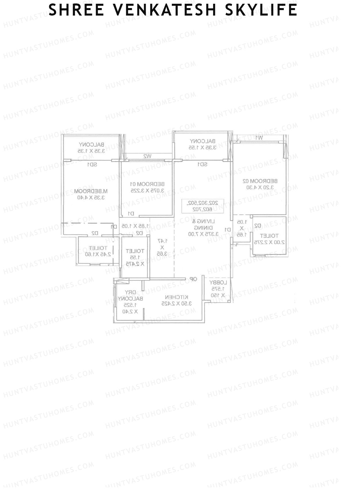 Shree Venkatesh Skylife Block A Unit 3  Floor Plan