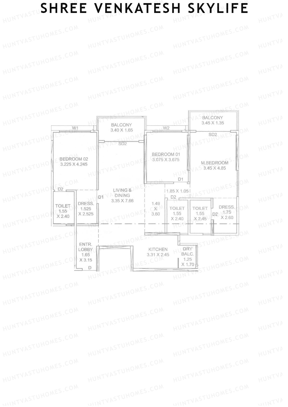 Shree Venkatesh Skylife Block A Unit 4  Floor Plan