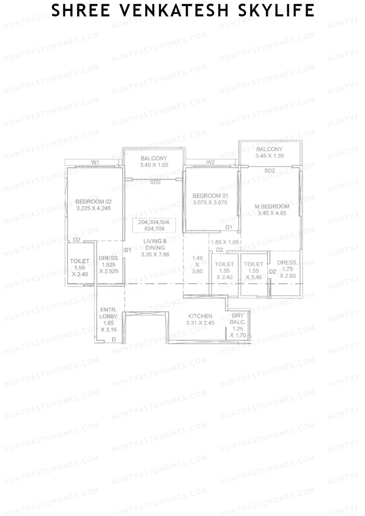 Shree Venkatesh Skylife Block A Unit 4  Floor Plan