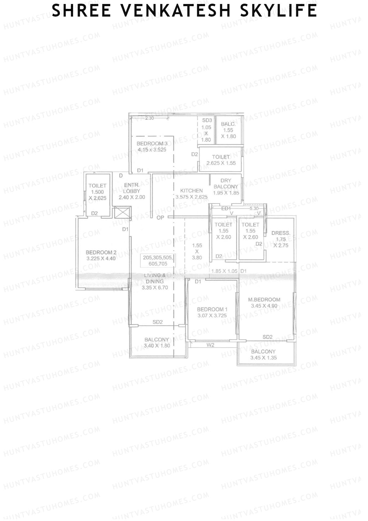 Shree Venkatesh Skylife Block A Unit 5  Floor Plan