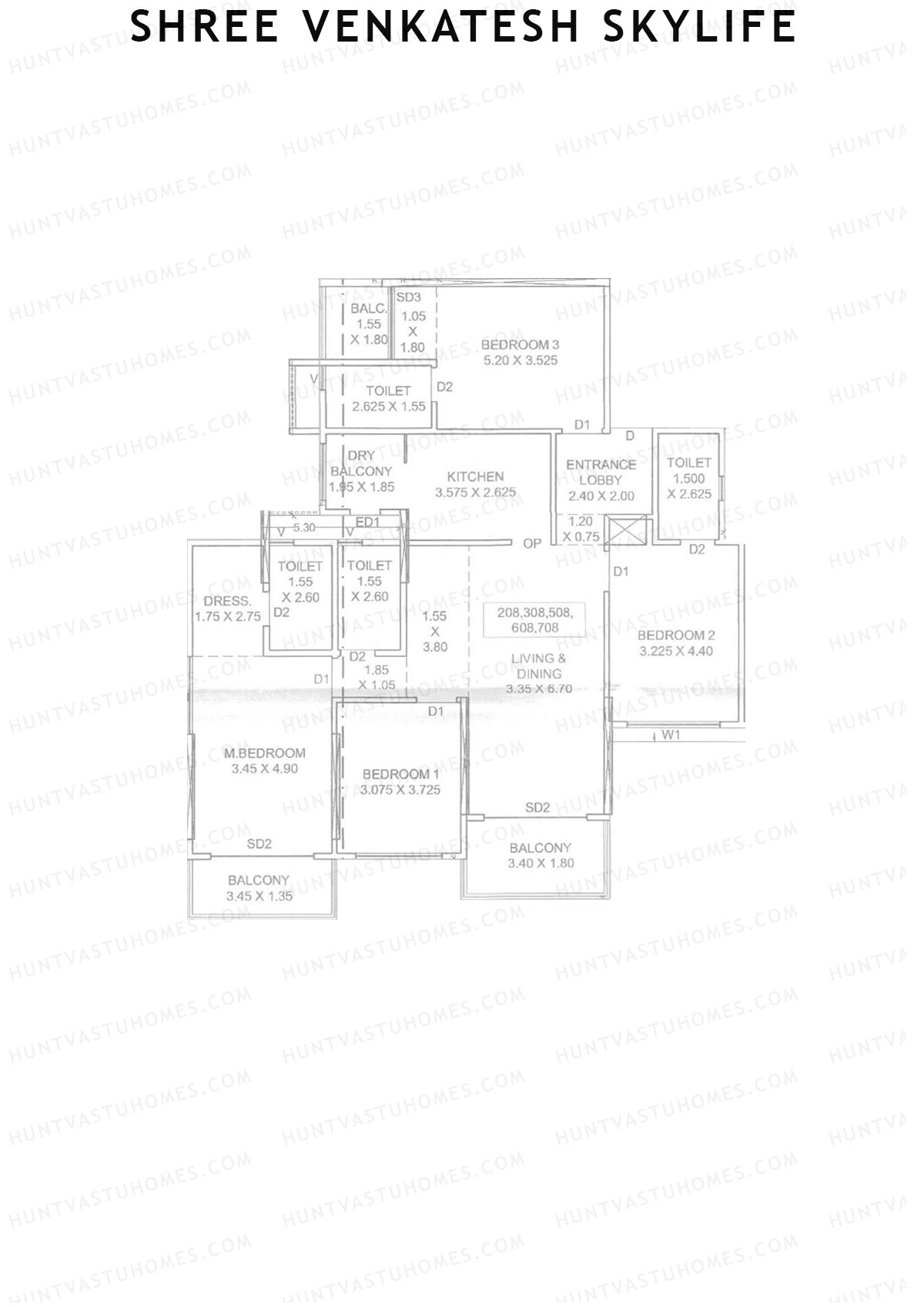 Shree Venkatesh Skylife Block A Unit 8  Floor Plan