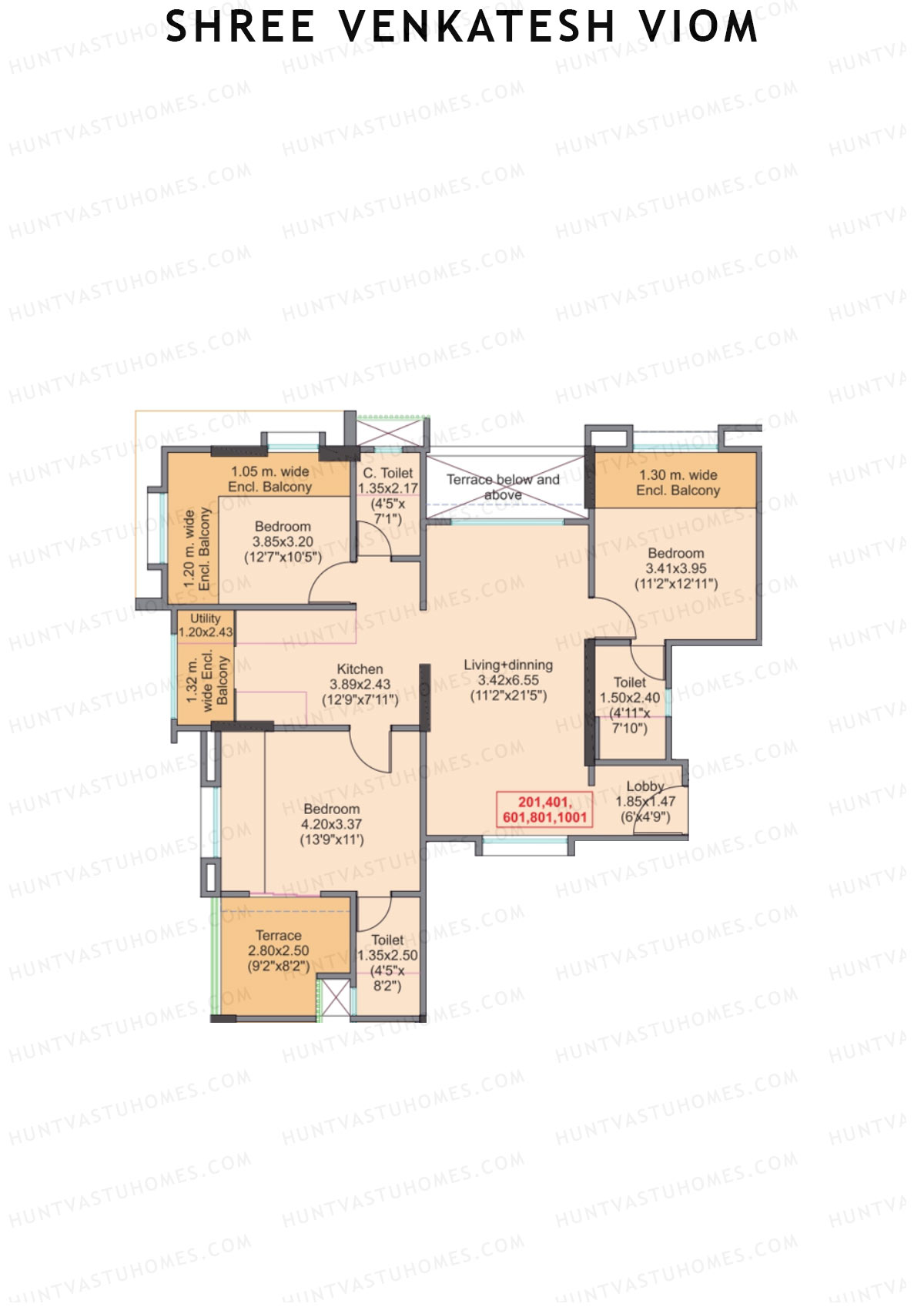 Shree Venkatesh Viom Wing A Unit 1  Floor Plan