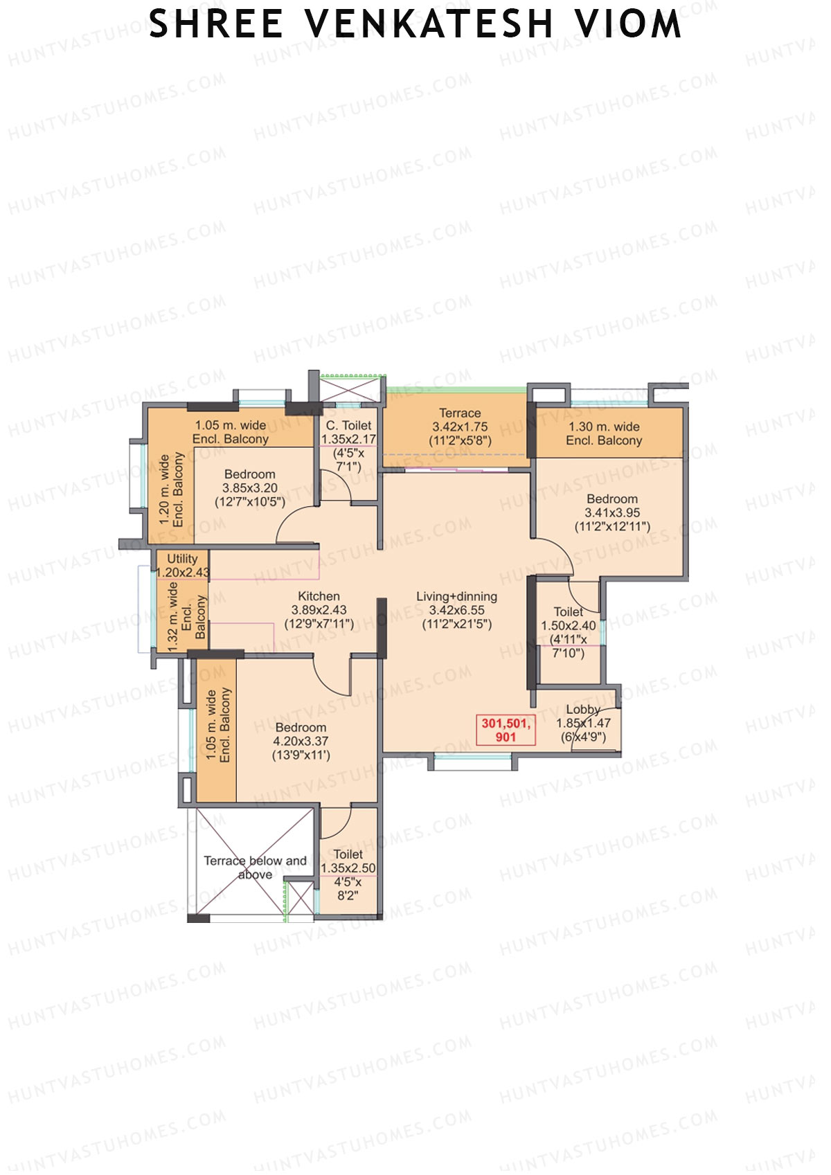 Shree Venkatesh Viom Wing A Unit 1  Floor Plan