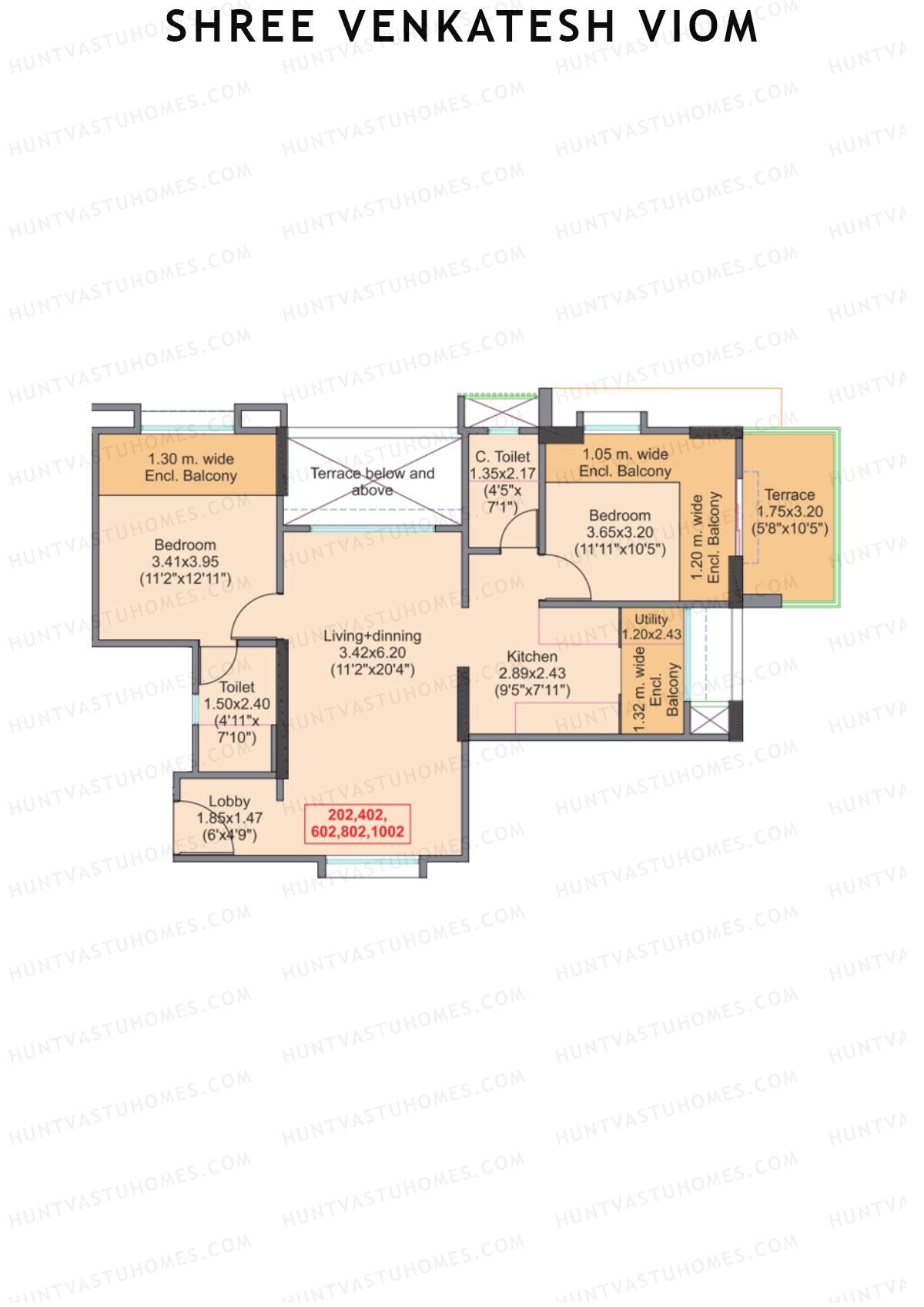 Shree Venkatesh Viom Wing A Unit 2  Floor Plan