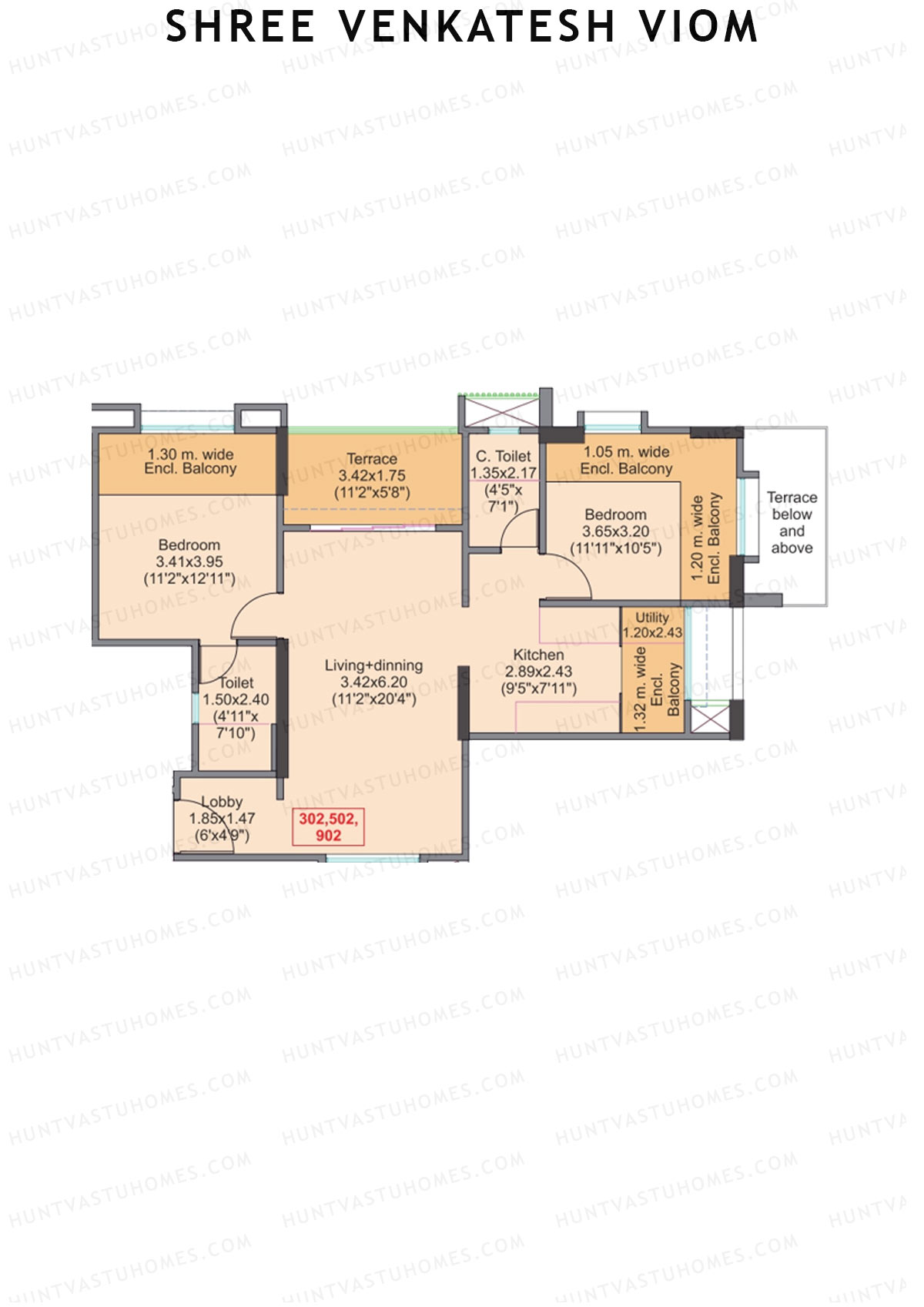 Shree Venkatesh Viom Wing A Unit 2  Floor Plan