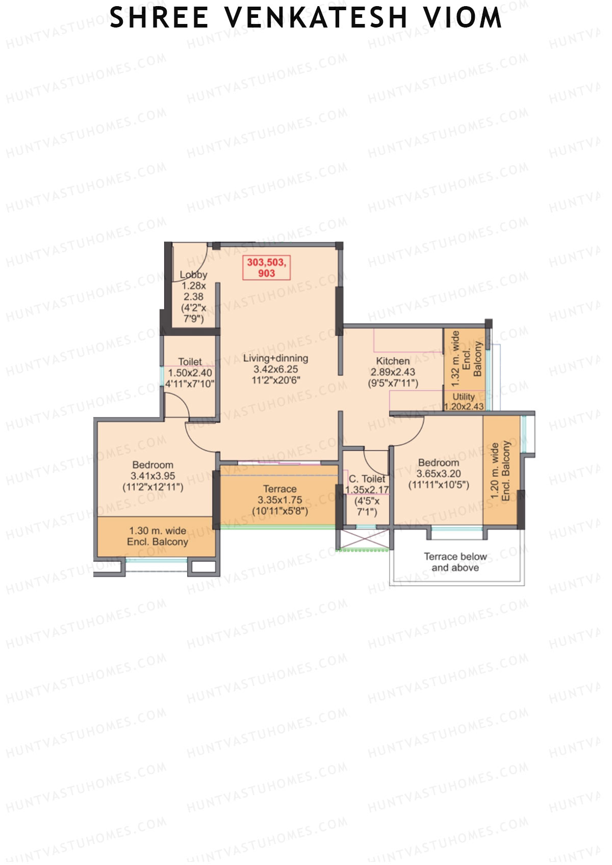 Shree Venkatesh Viom Wing A Unit 3  Floor Plan
