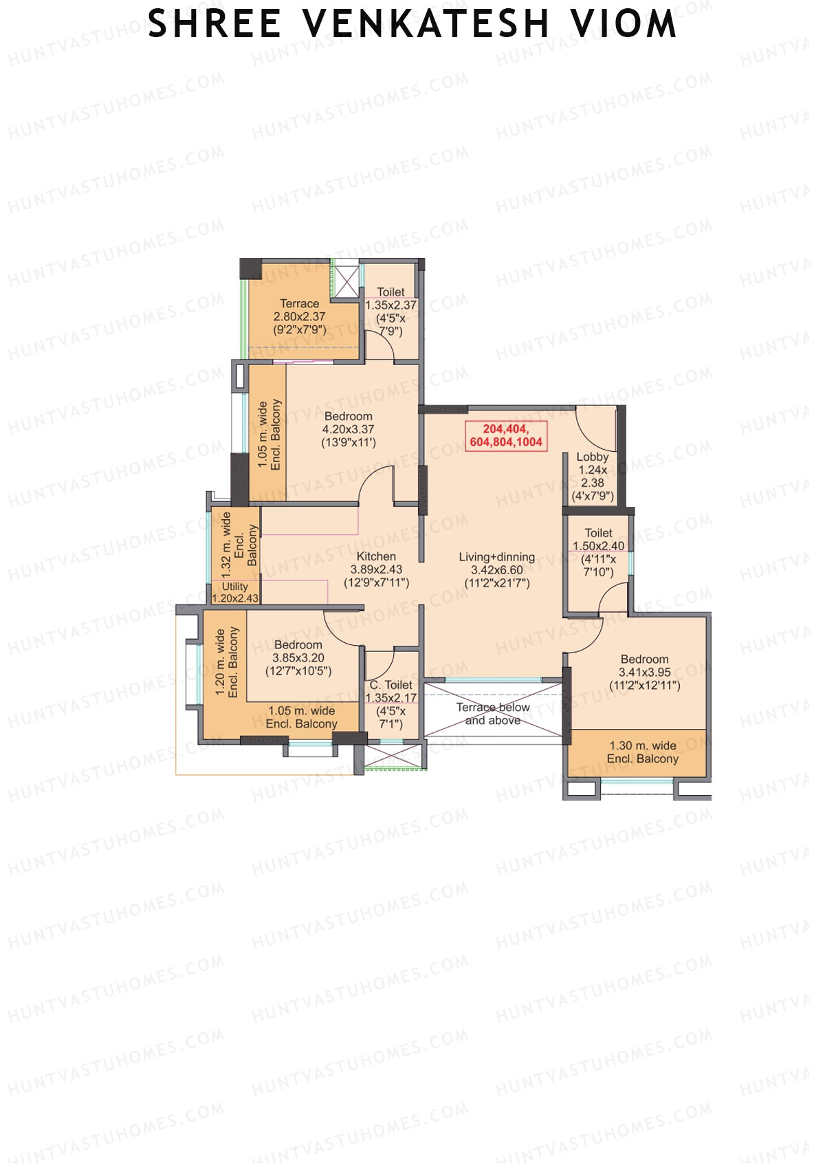 Shree Venkatesh Viom Wing A Unit 4  Floor Plan