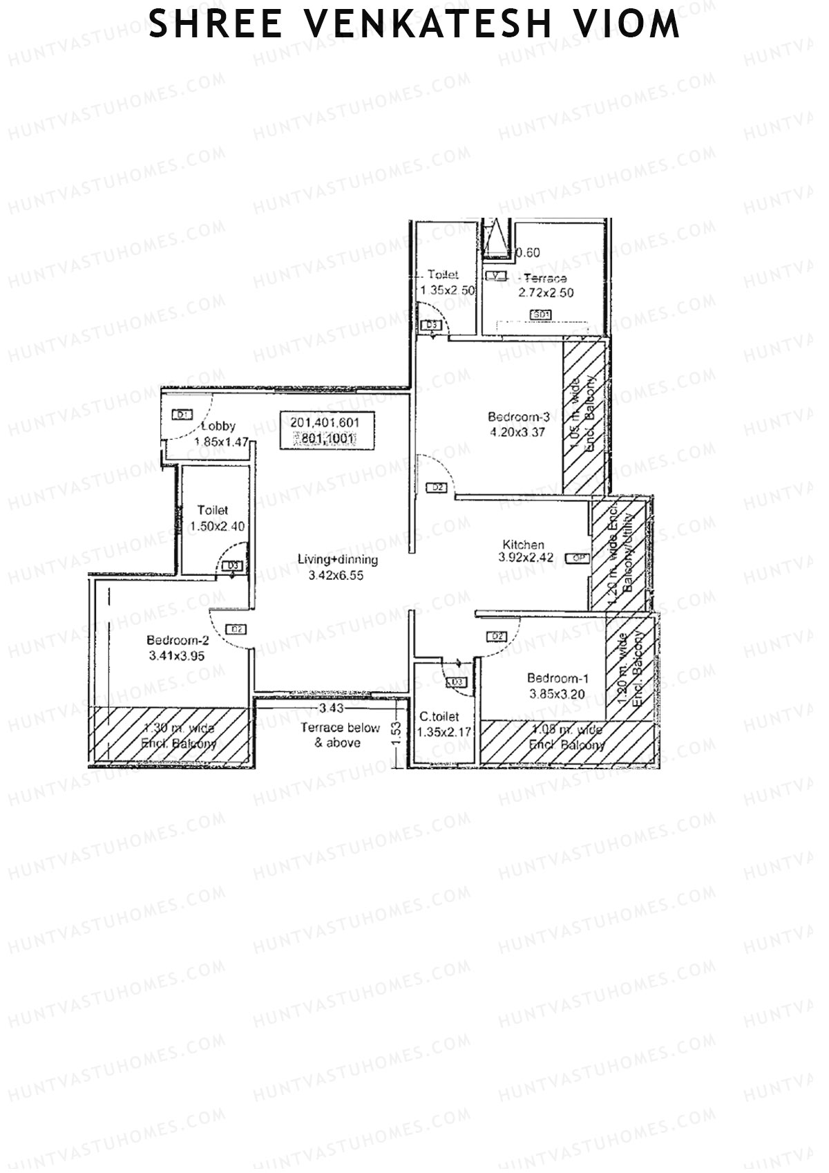 Shree Venkatesh Viom Wing B Unit 1  Floor Plan