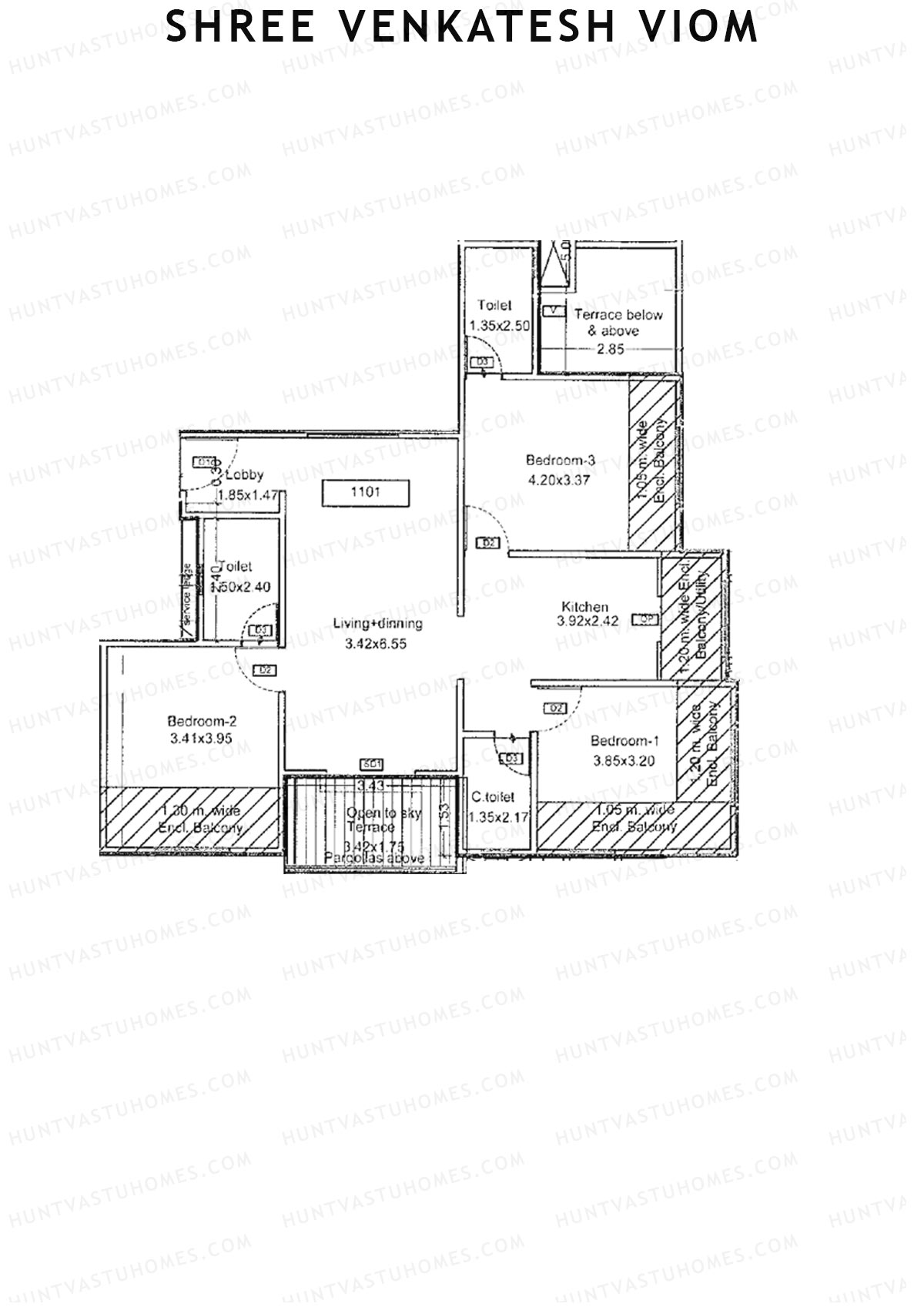 Shree Venkatesh Viom Wing B Unit 1  Floor Plan