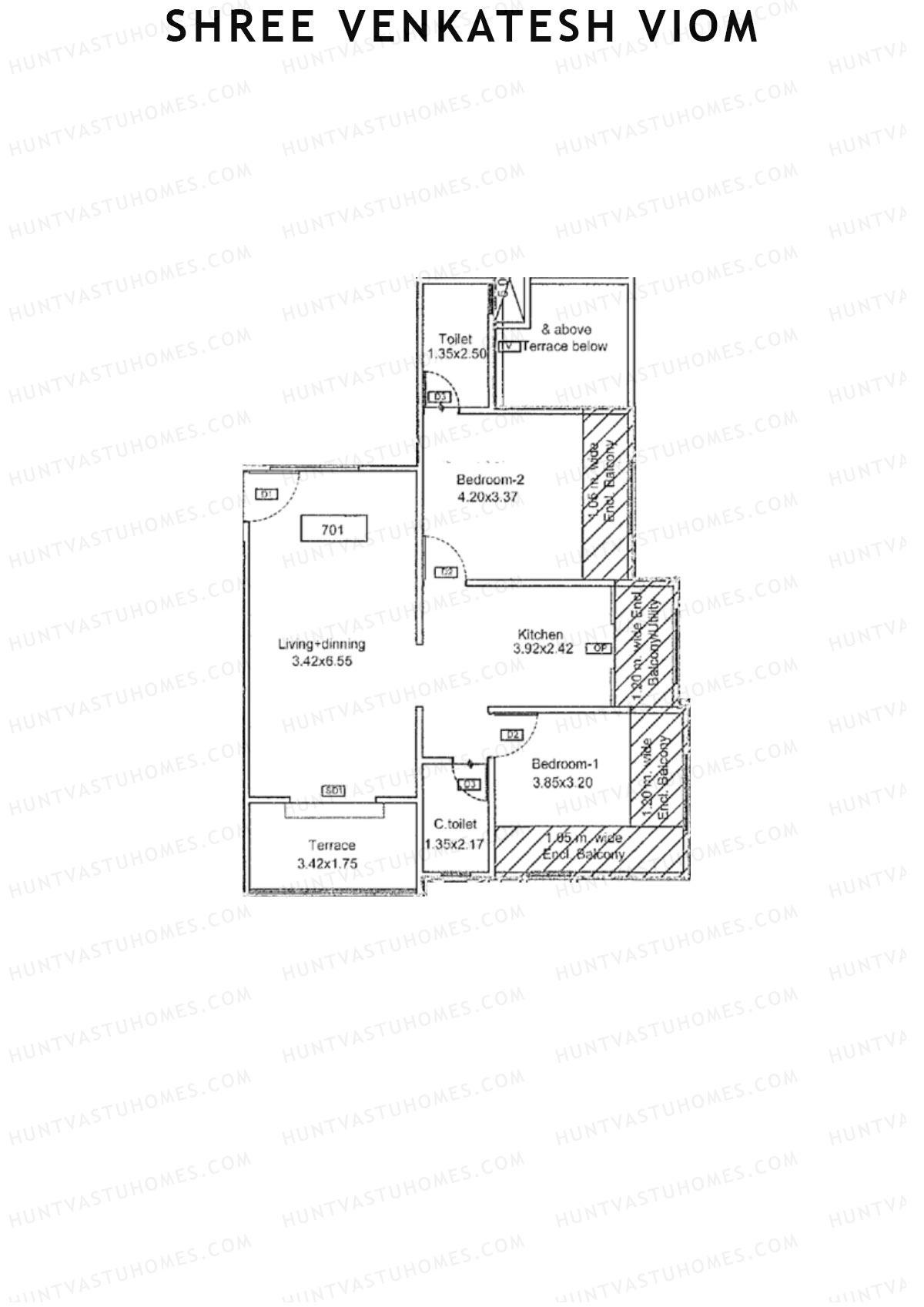 Shree Venkatesh Viom Wing B Unit 1  Floor Plan