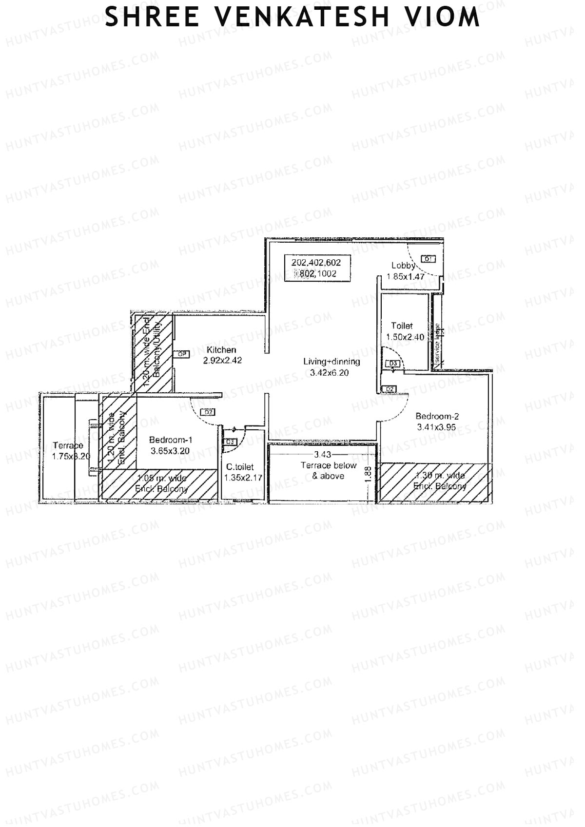 Shree Venkatesh Viom Wing B Unit 2  Floor Plan