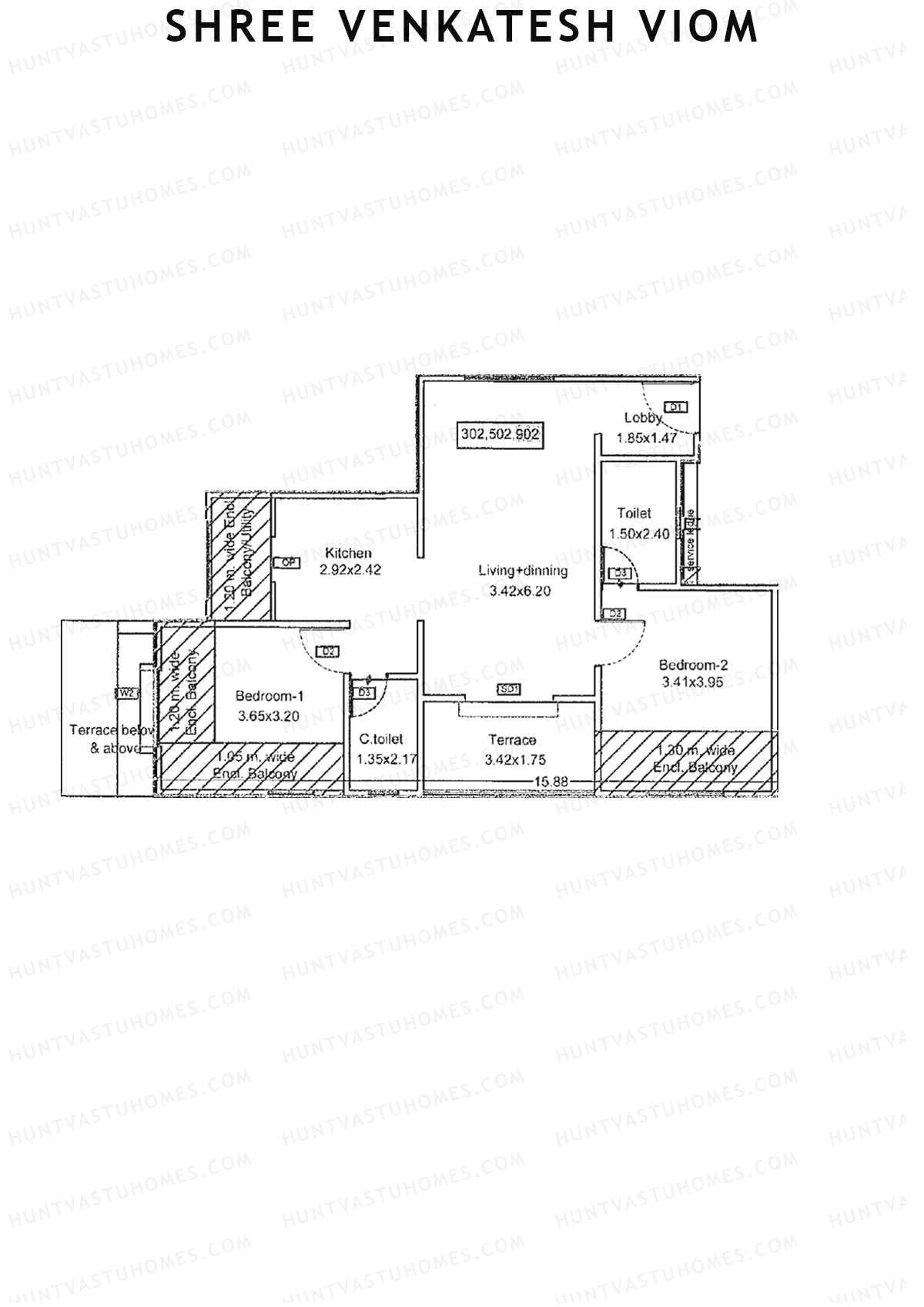 Shree Venkatesh Viom Wing B Unit 2  Floor Plan
