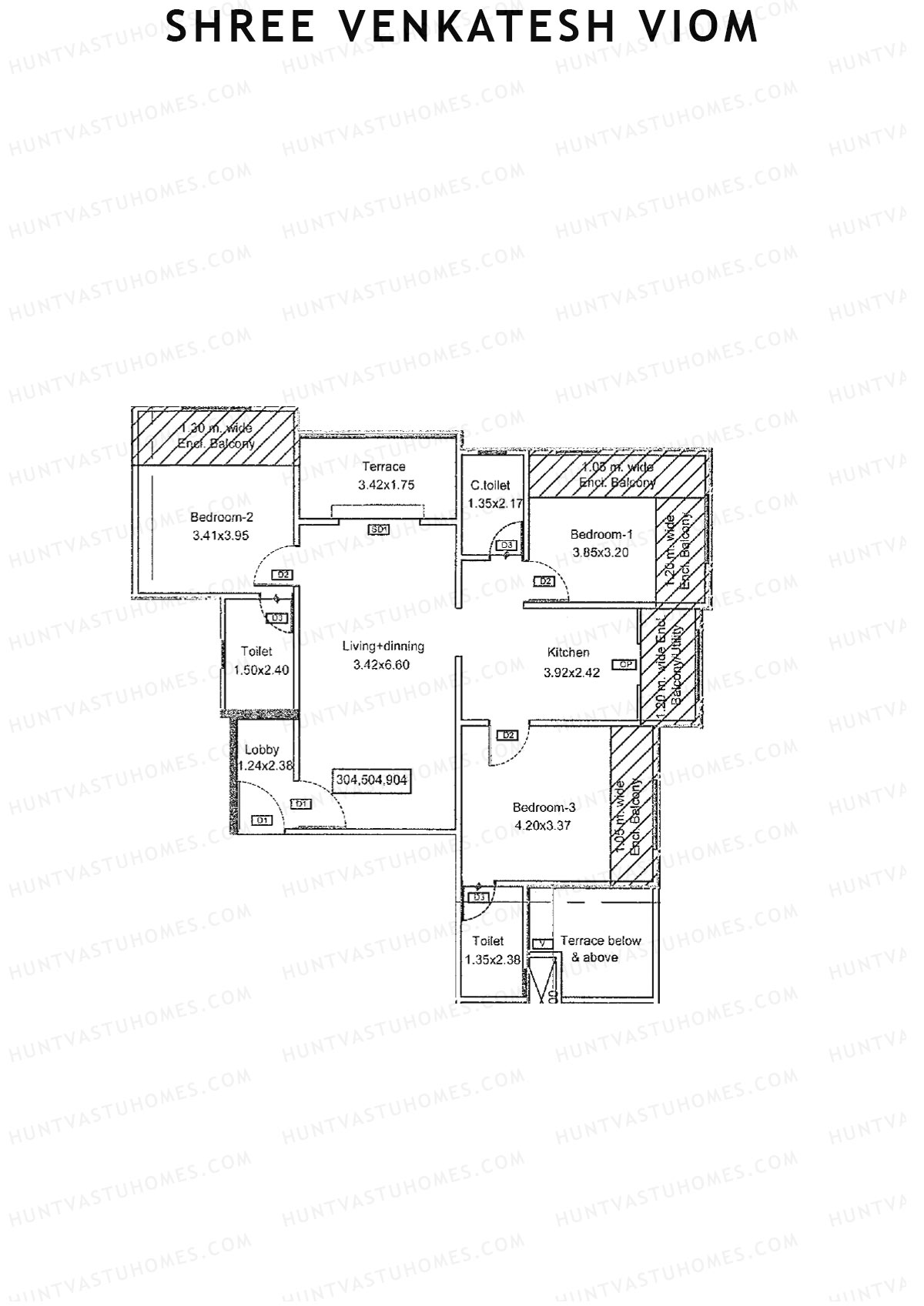 Shree Venkatesh Viom Wing B Unit 4  Floor Plan