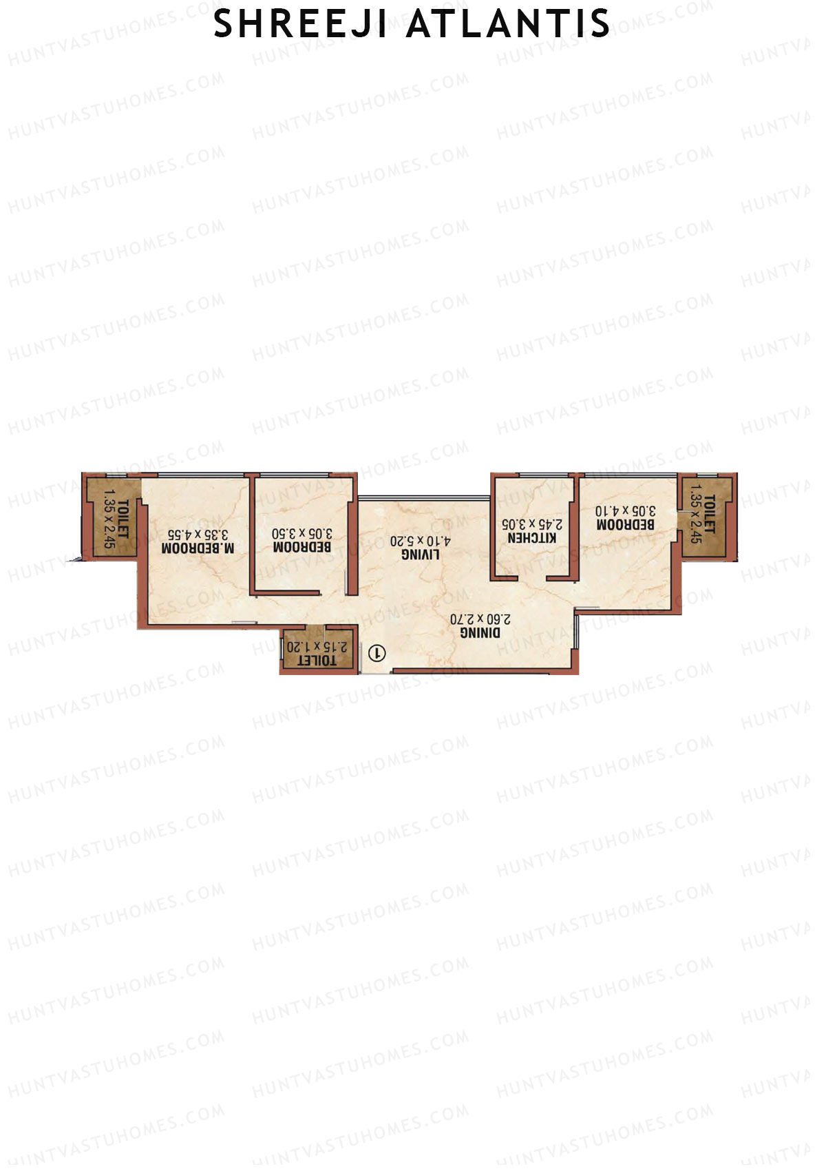 Shreeji Atlantis Tower B Unit 1 Floor Plan