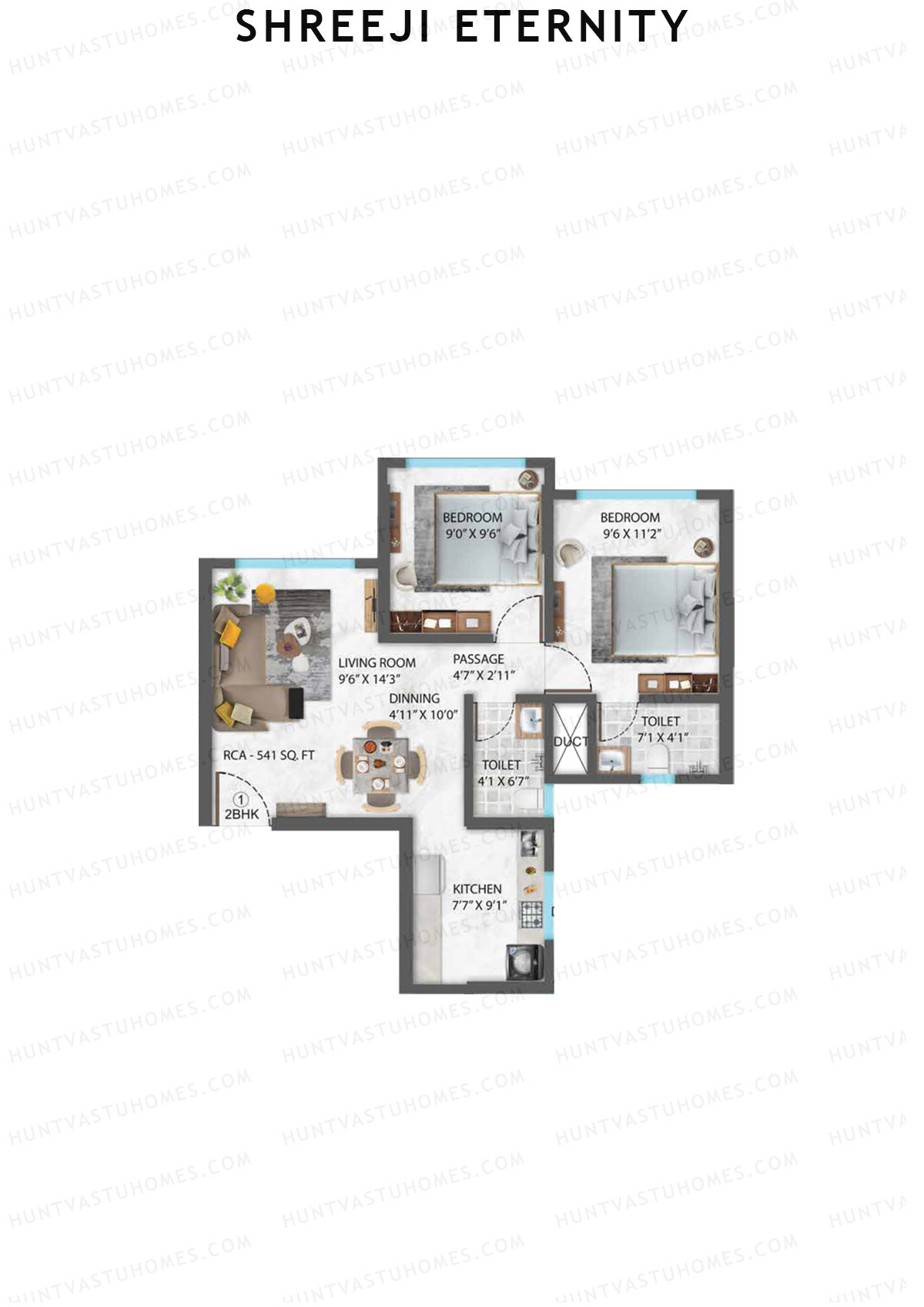 Shreeji Eternity Wing A Unit 1 Floor Plan