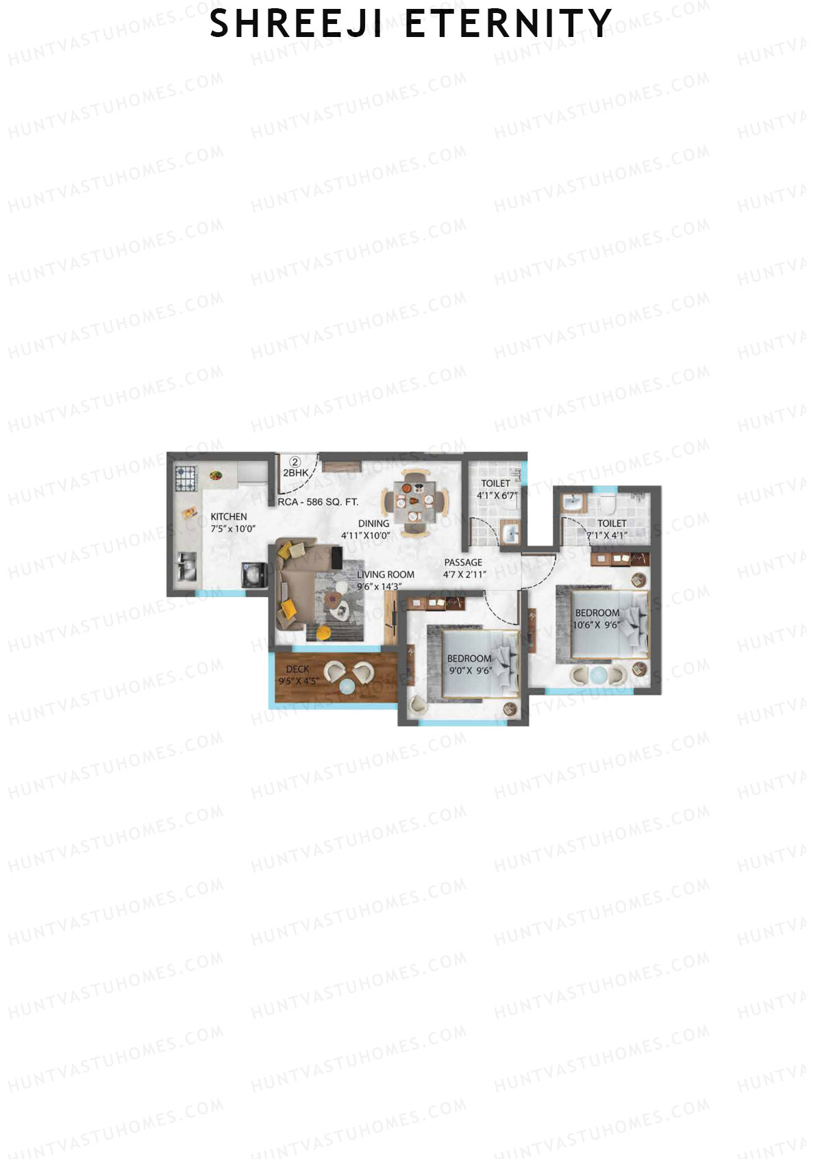 Shreeji Eternity Wing A Unit 2 Floor Plan