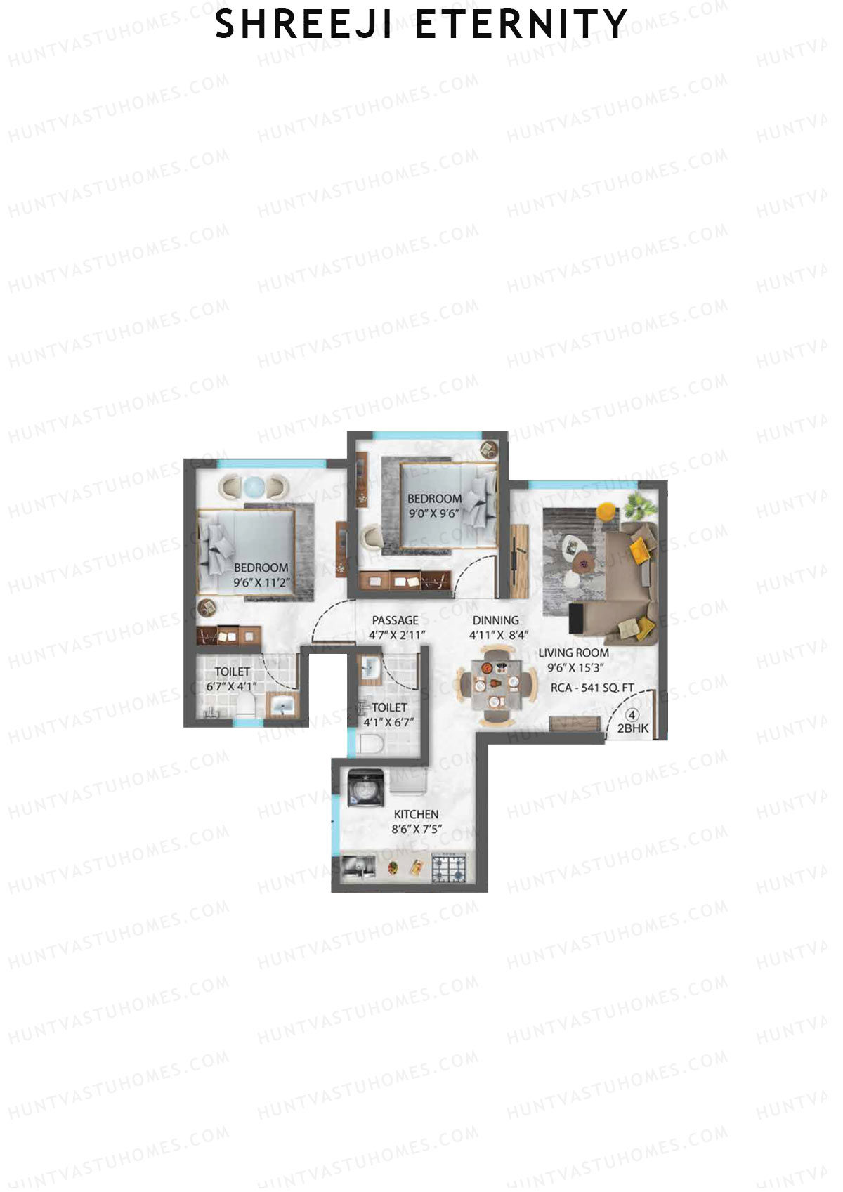 Shreeji Eternity Wing A Unit 4 Floor Plan