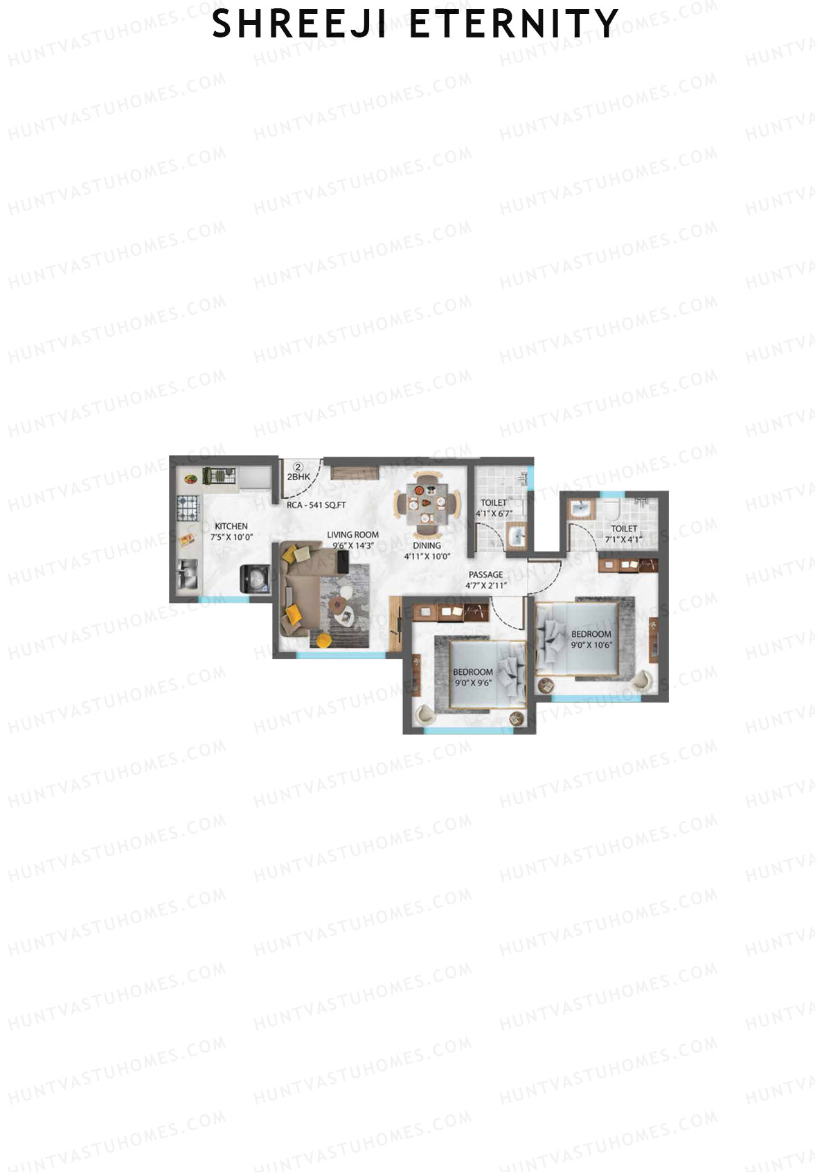 Shreeji Eternity Wing B Unit 2 Floor Plan