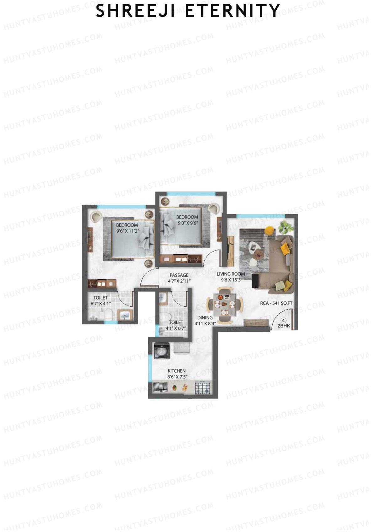 Shreeji Eternity Wing B Unit 4 Floor Plan