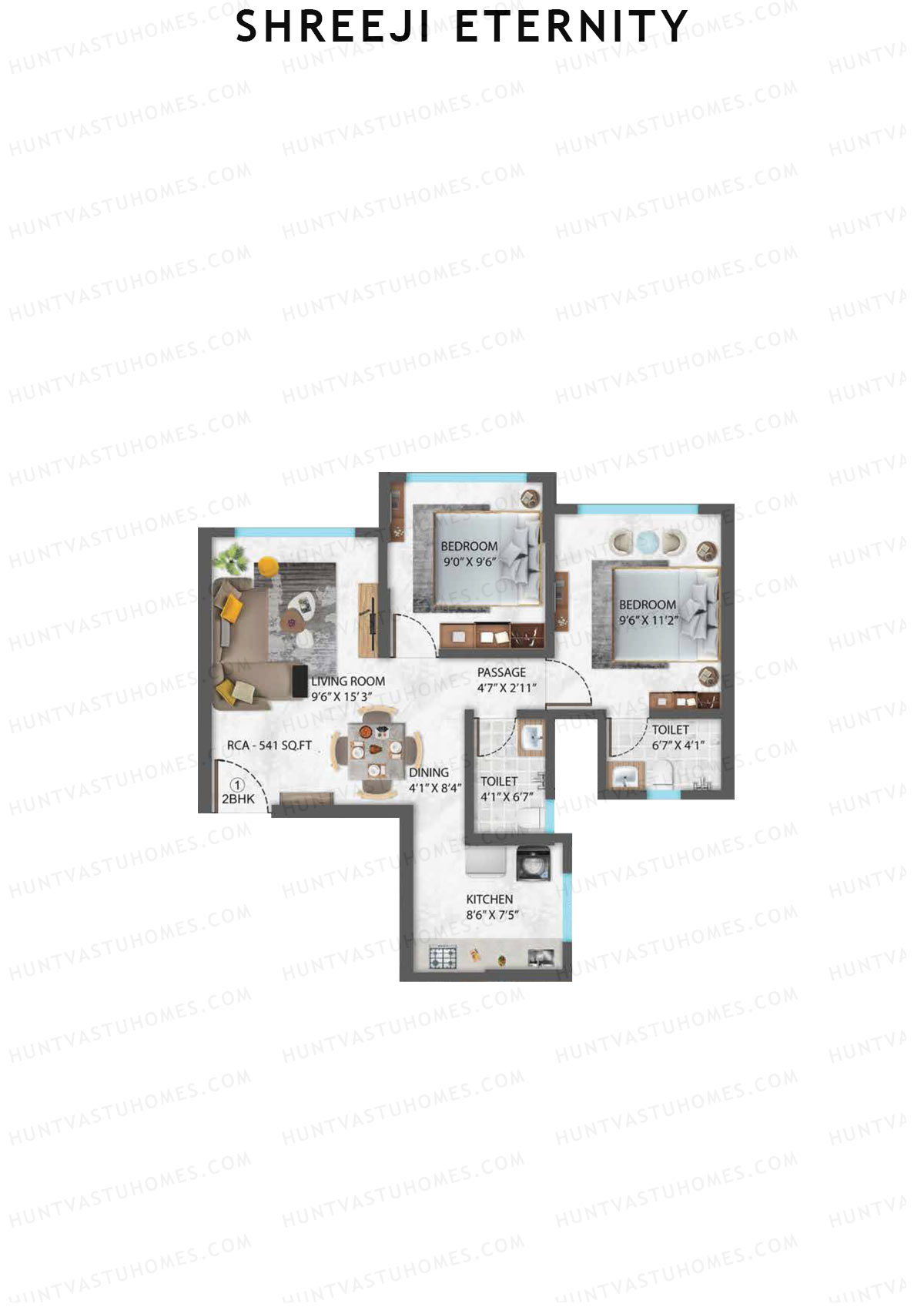 Shreeji Eternity Wing C Unit 1 Floor Plan