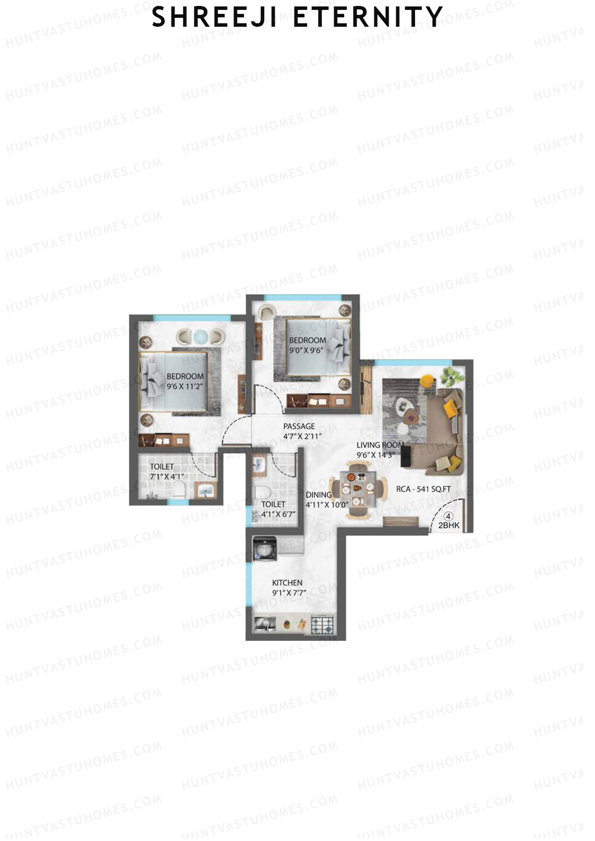 Shreeji Eternity Wing C Unit 4 Floor Plan