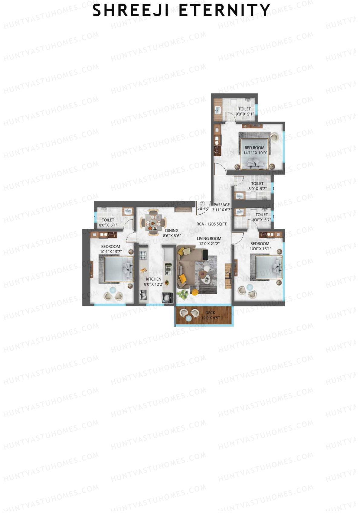 Shreeji Eternity Wing D Unit 2 Floor Plan