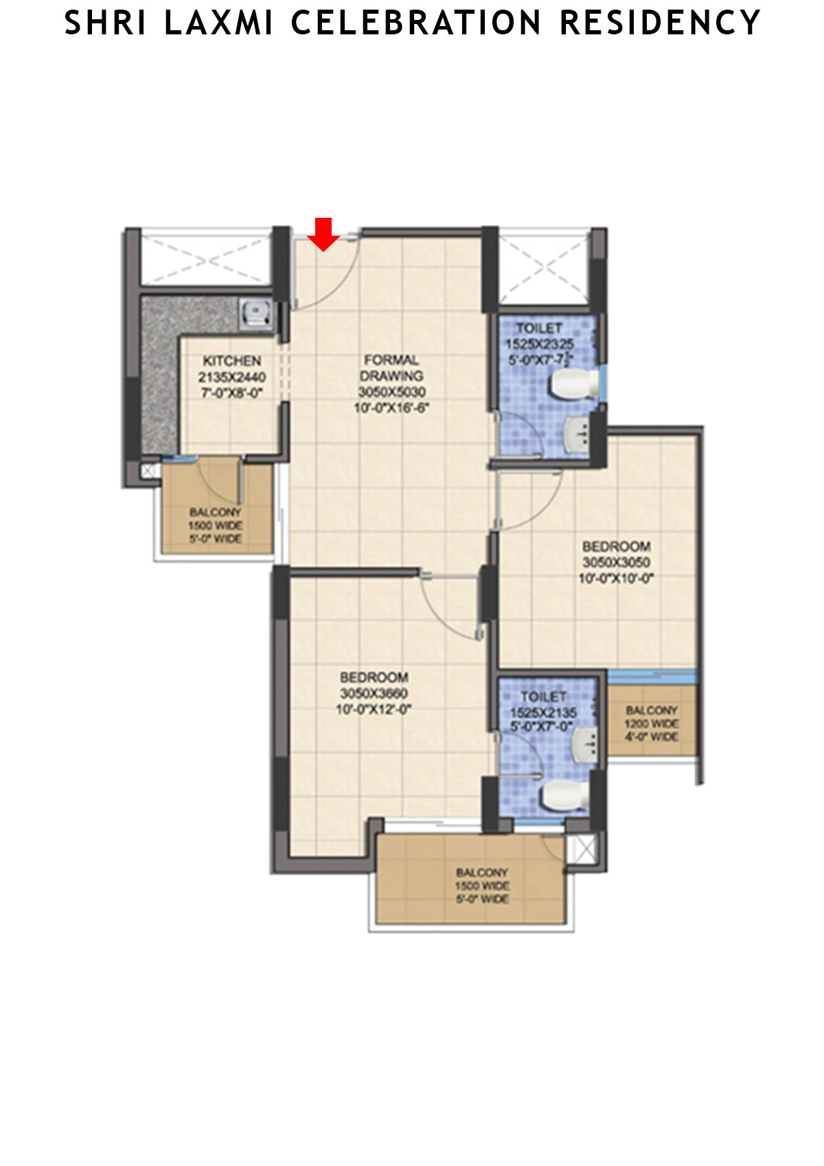 Shri Laxmi Celebration Residency Tower A Unit 3 Floor Plan