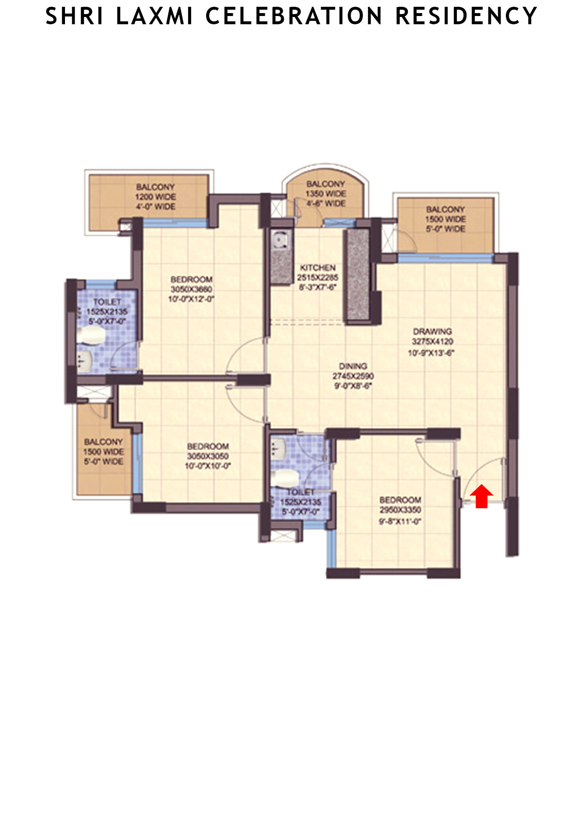 Shri Laxmi Celebration Residency Tower A Unit 5 Floor Plan