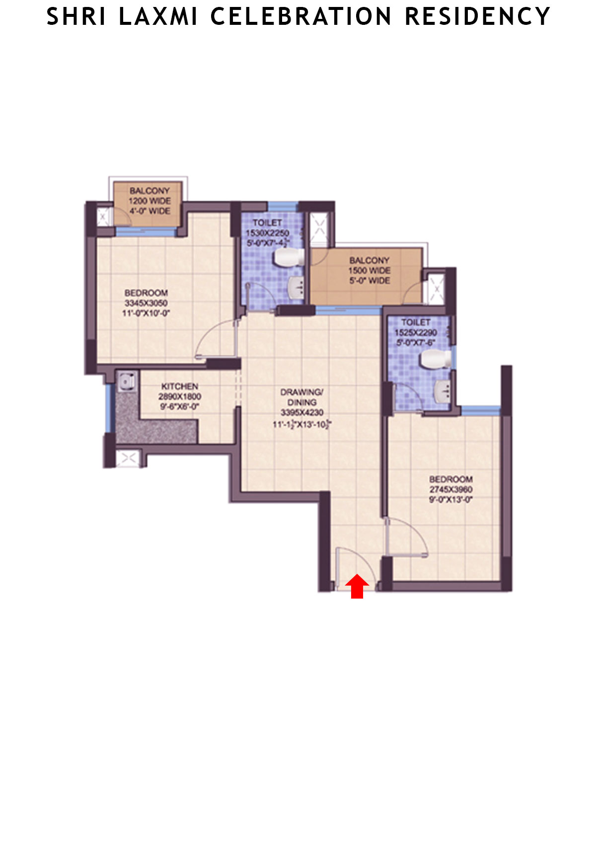 Shri Laxmi Celebration Residency Tower A Unit 6 Floor Plan